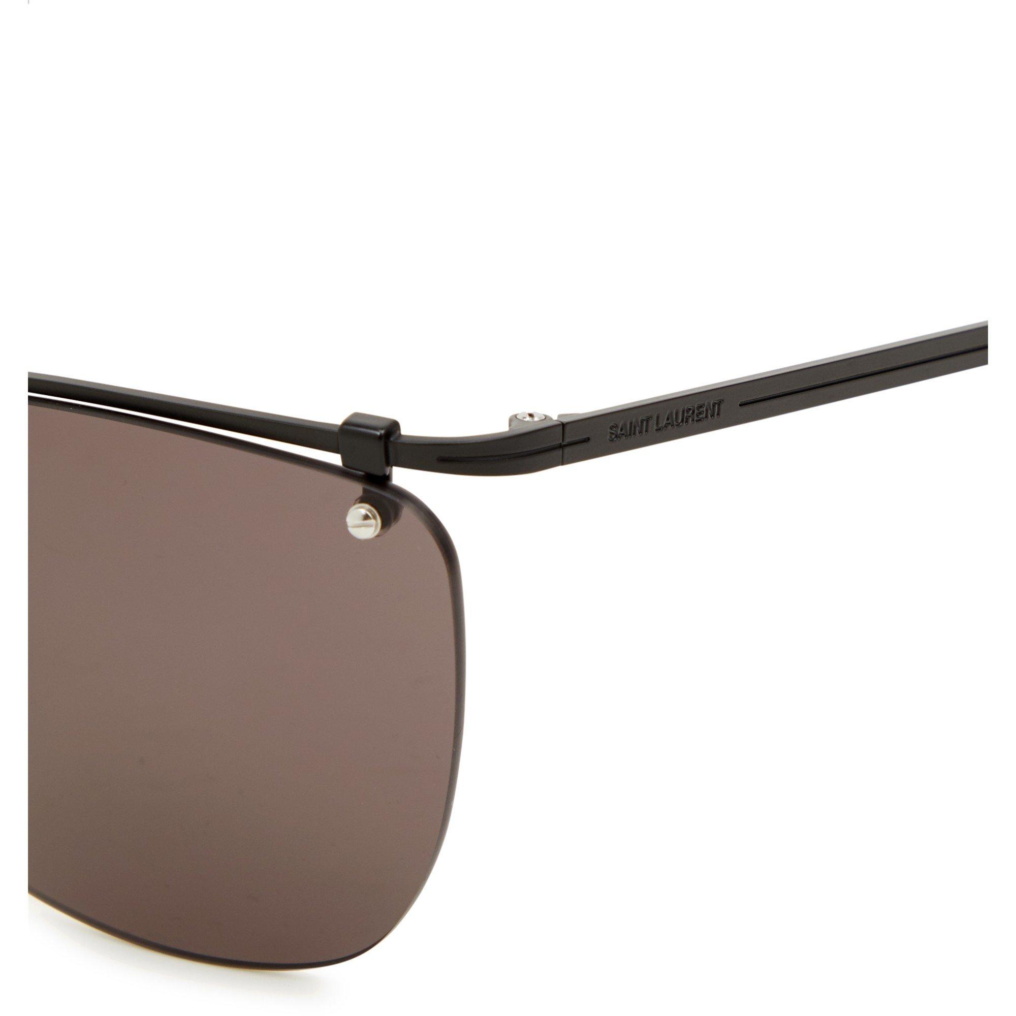 BLACK - Saint Laurent - Women's Rimless Square Sunglasses - 3
