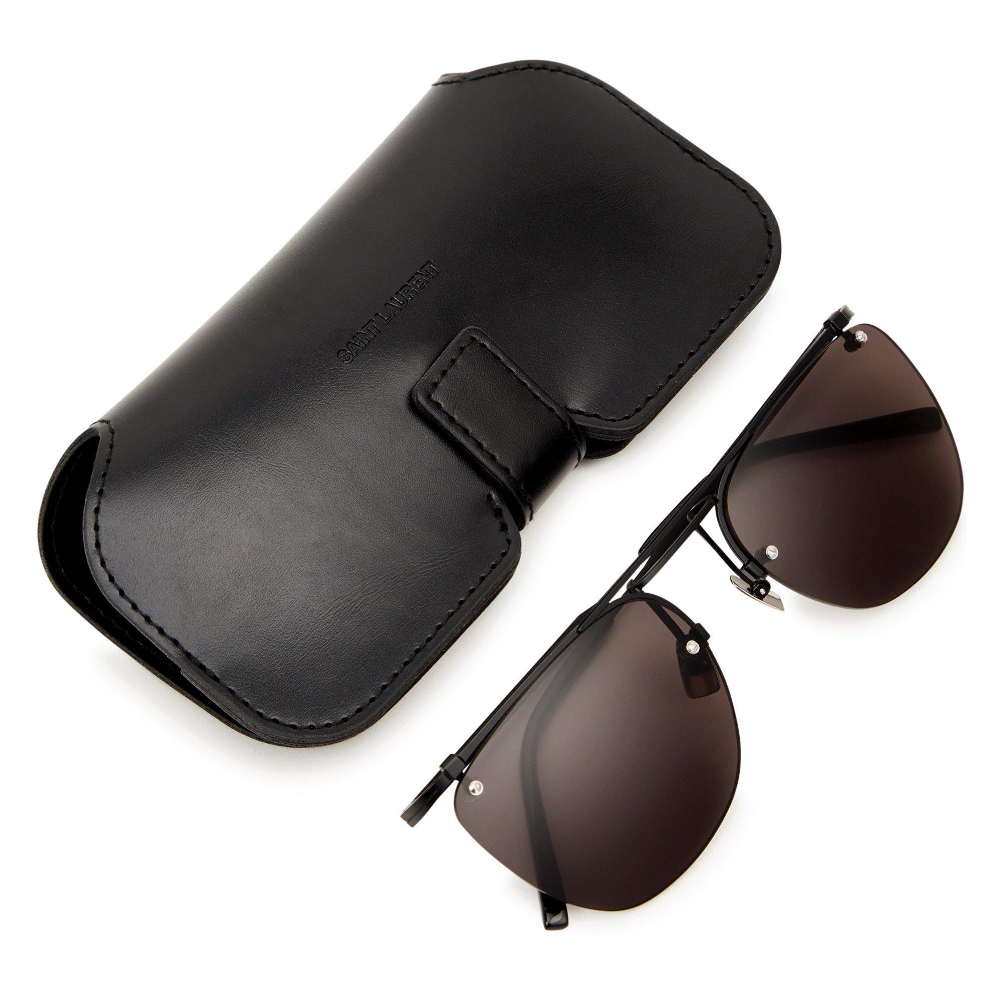BLACK - Saint Laurent - Women's Rimless Square Sunglasses - 4