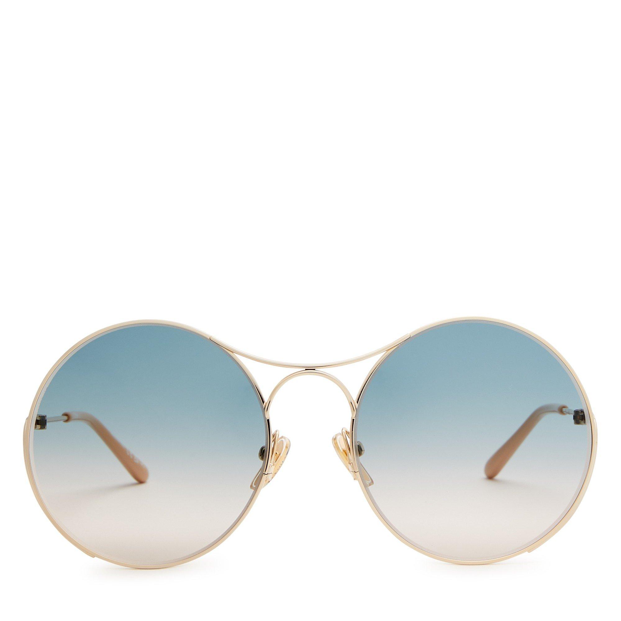 GOLD - Chloe - Women's Metal Round Sunglasses - 2
