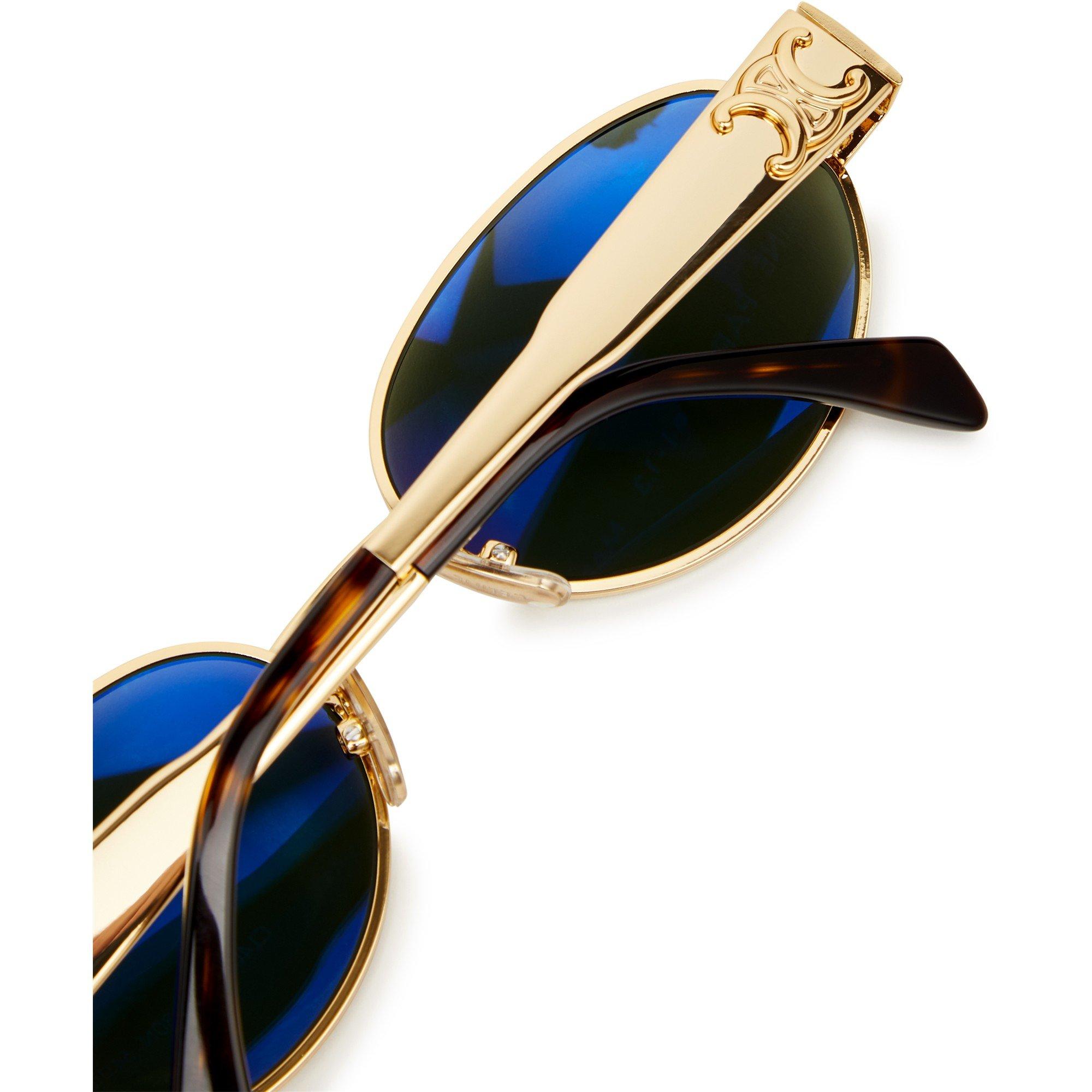 GOLD - Celine - Women's Round Metal Sunglasses - 3
