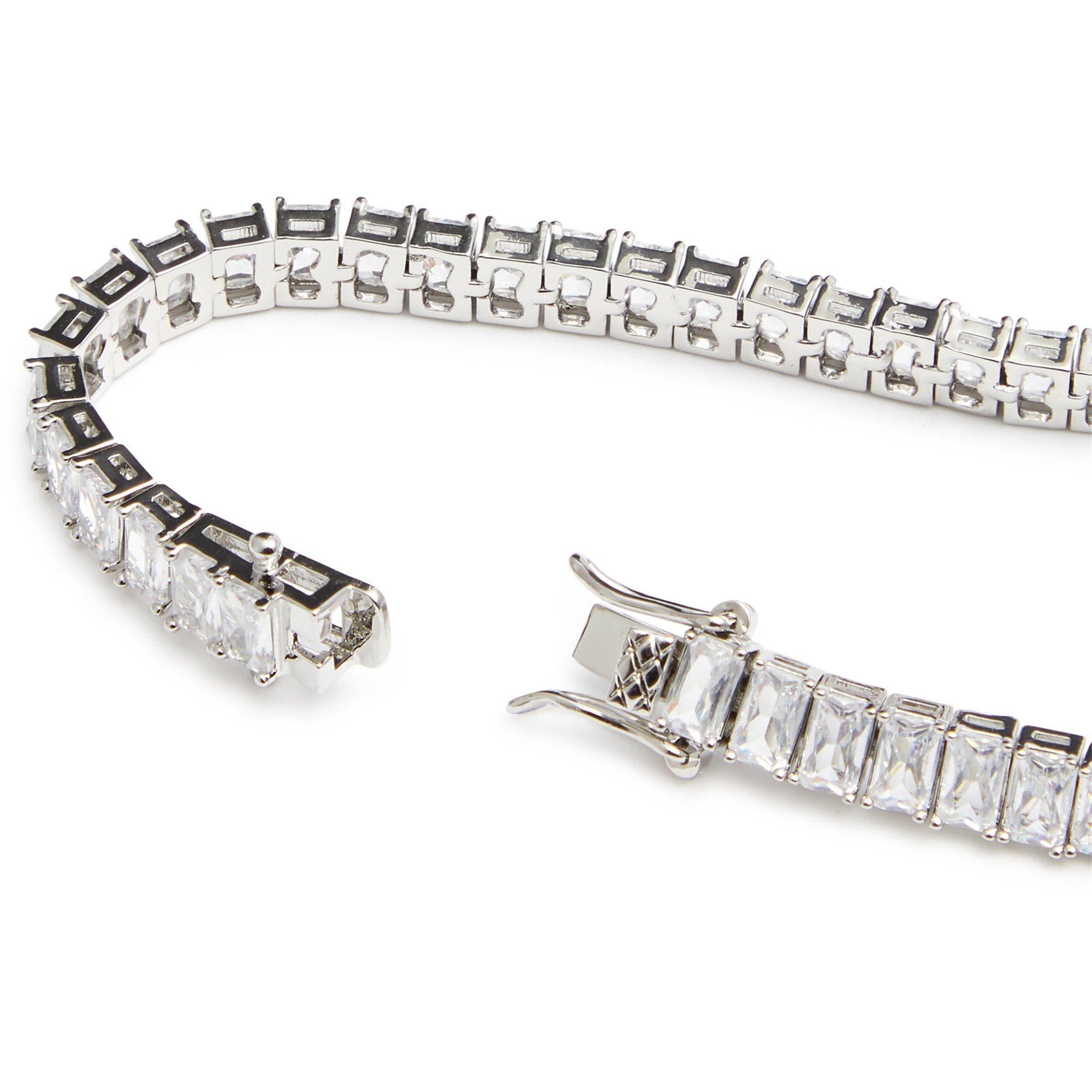 SILVER - Fallon - BAGUETTE TENNIS BRACELET - 4