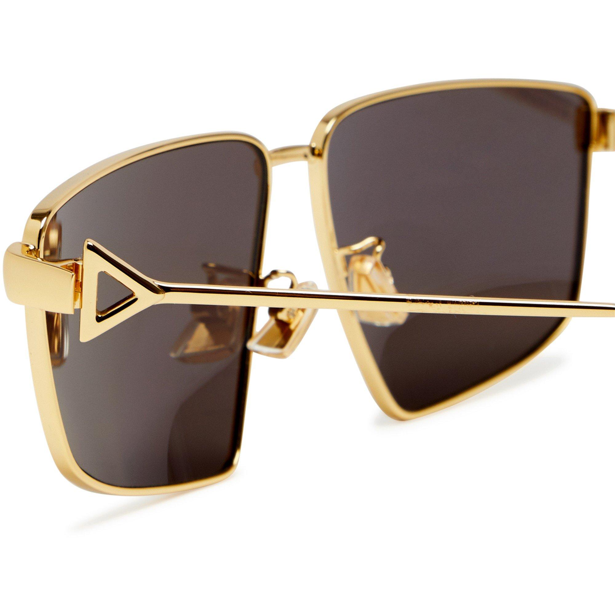 GOLD - Bottega Veneta - Women's BV F Aviator Slim Sunglasses - 3