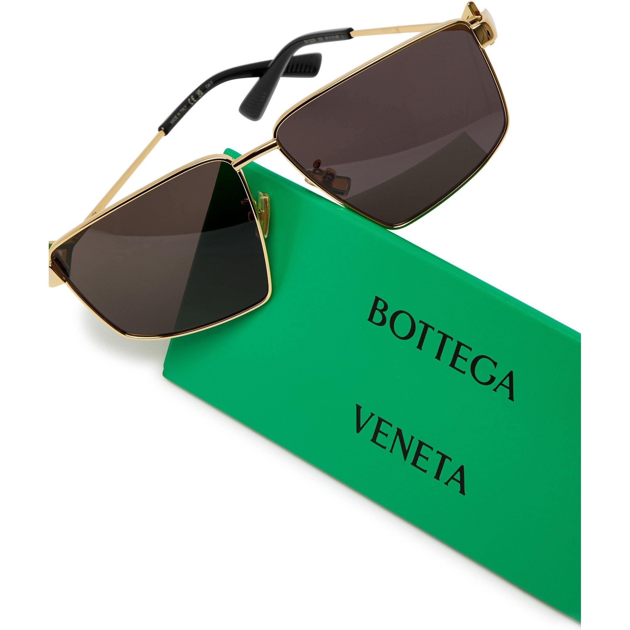 GOLD - Bottega Veneta - Women's BV F Aviator Slim Sunglasses - 4