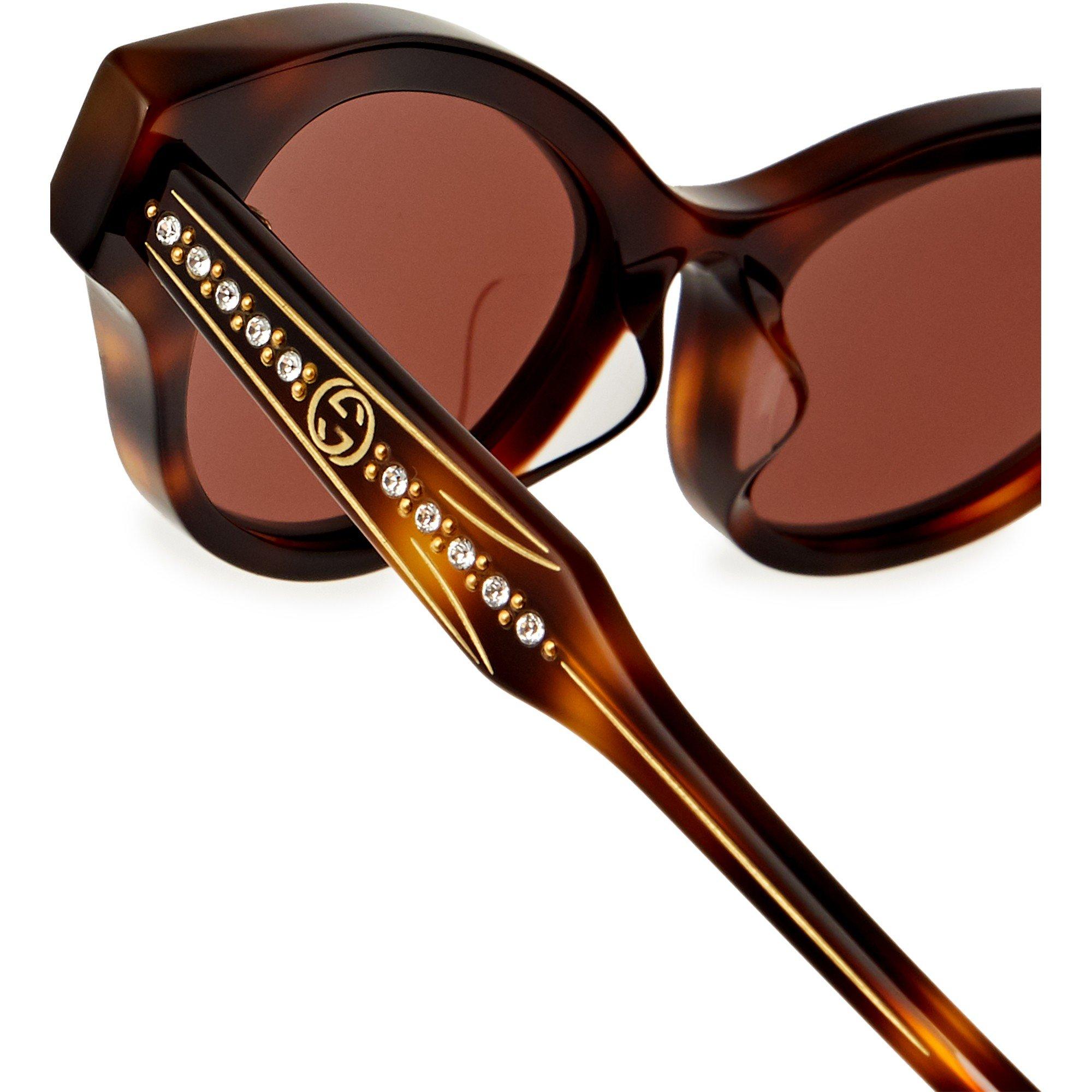 BROWN HAVANA - Gucci - G F CAT EYE TINTED ACETATE - 3