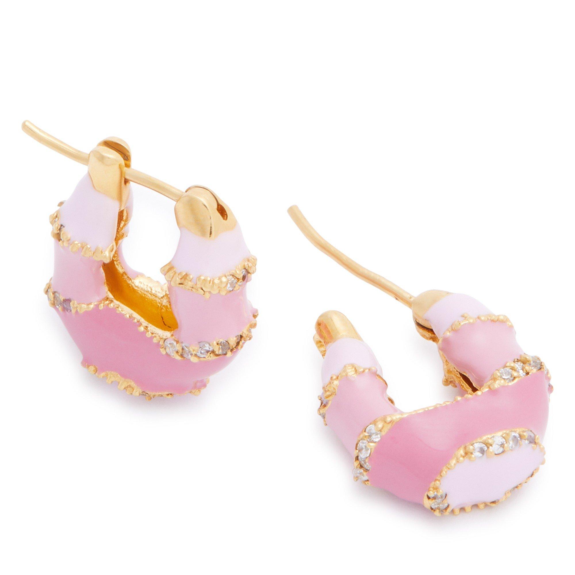 PINK - Joanna Laura Constantine - MINI HOOPS ENAMEL STONE STRIPE - 2
