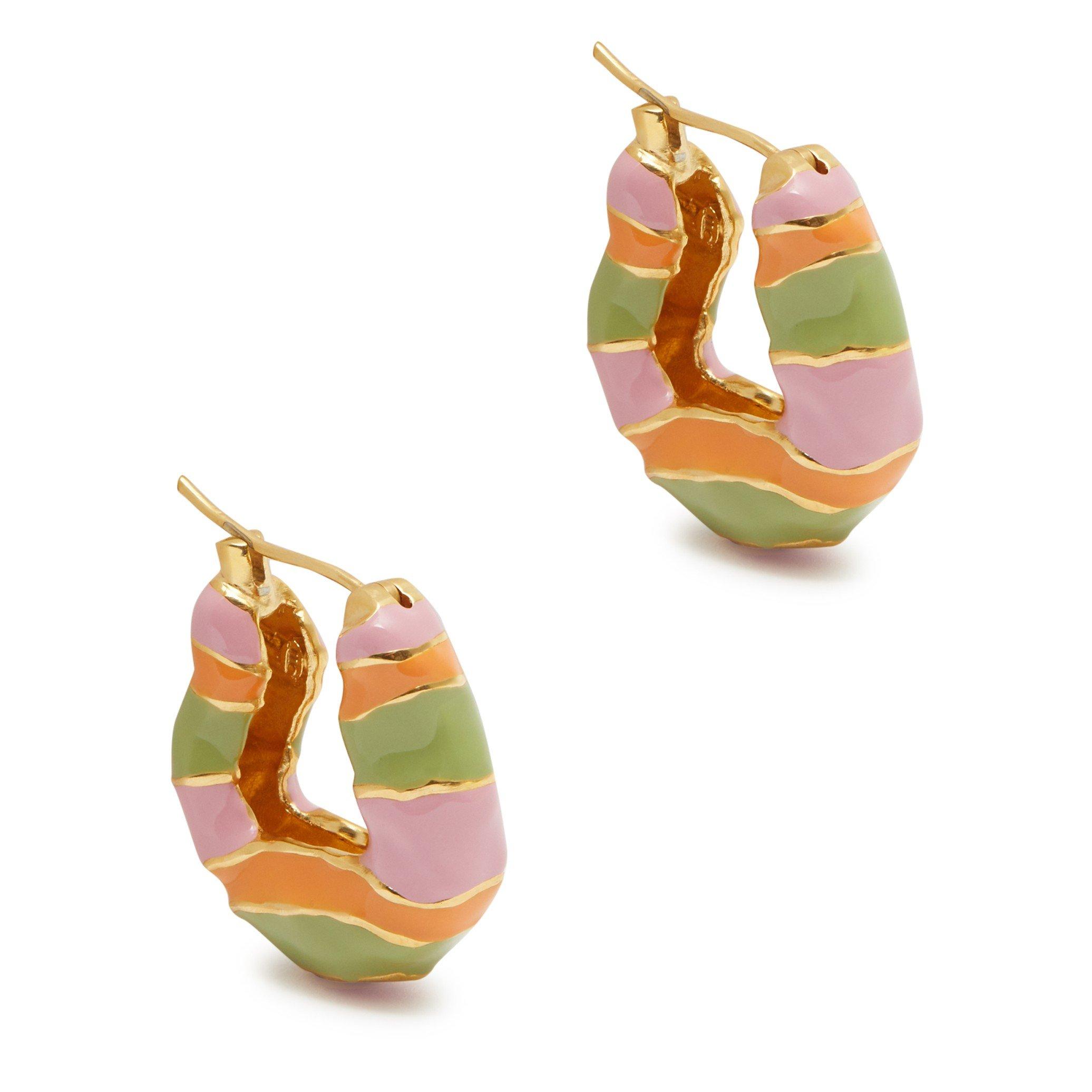 Joanna Laura Constantine WAVE HOOPS MULTI STRIPE ENAMEL