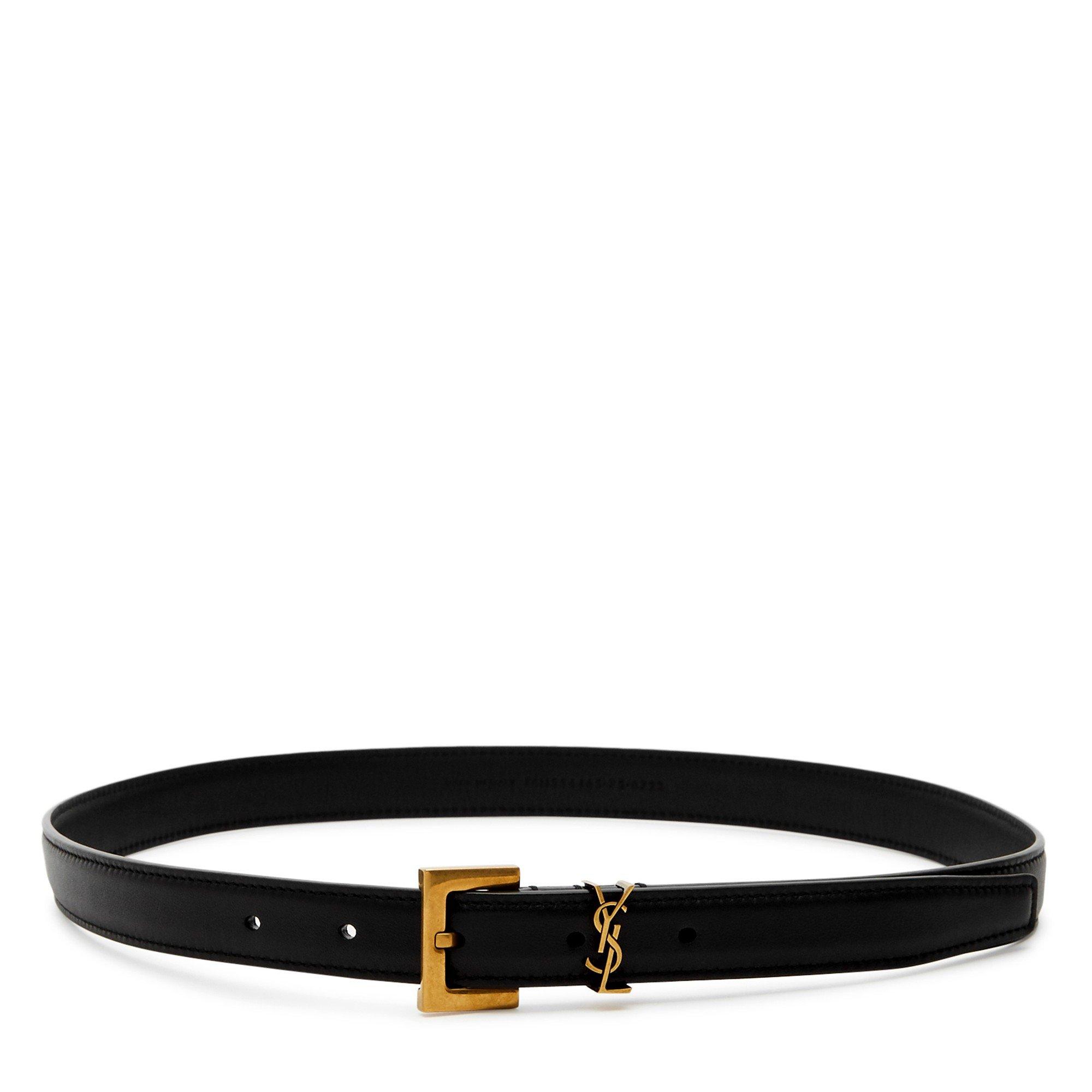 Saint Laurent Women's Leather Logo Belt