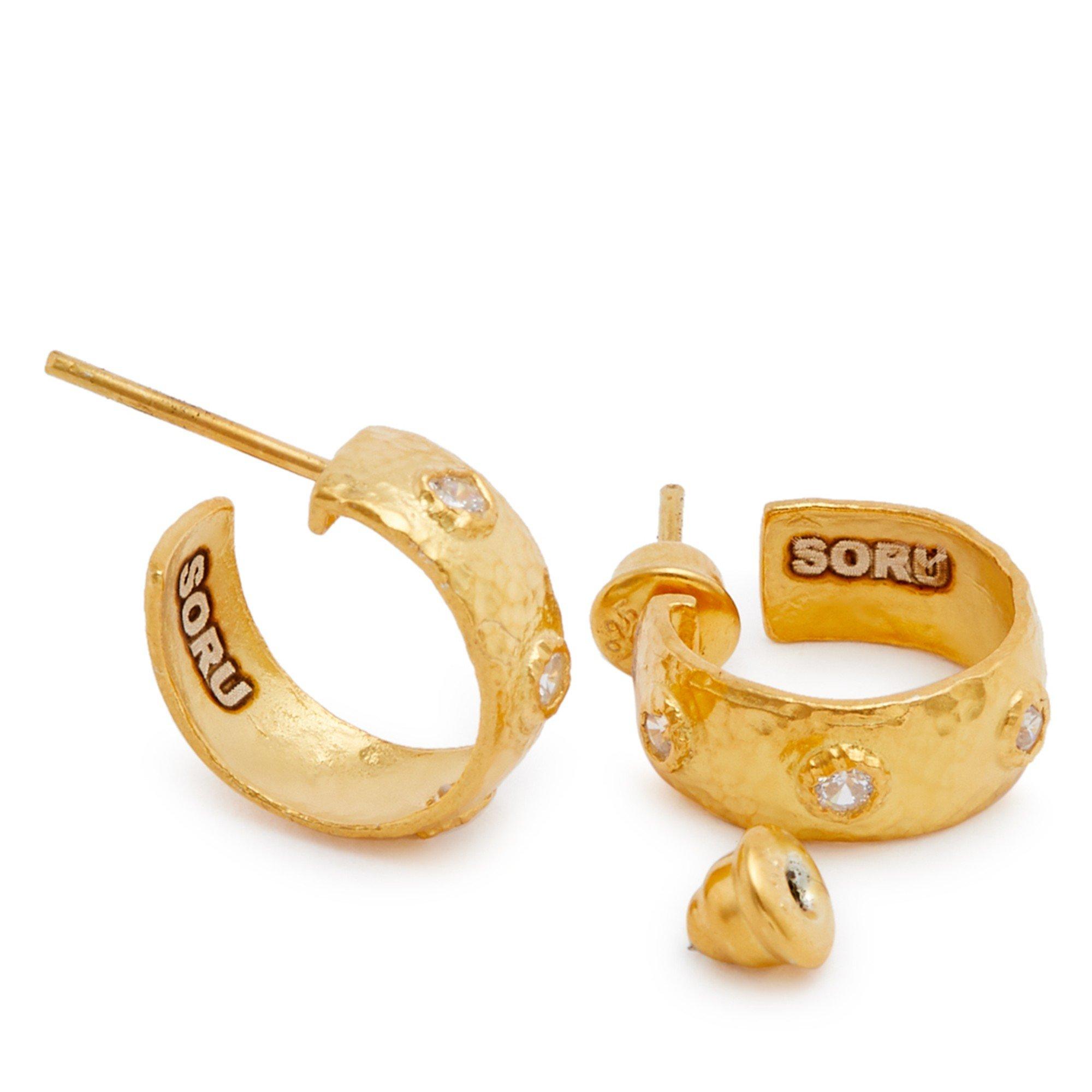 GOLD - Soru Jewellery - ANGELICA CRYSTAL HOOP EARRINGS - 2