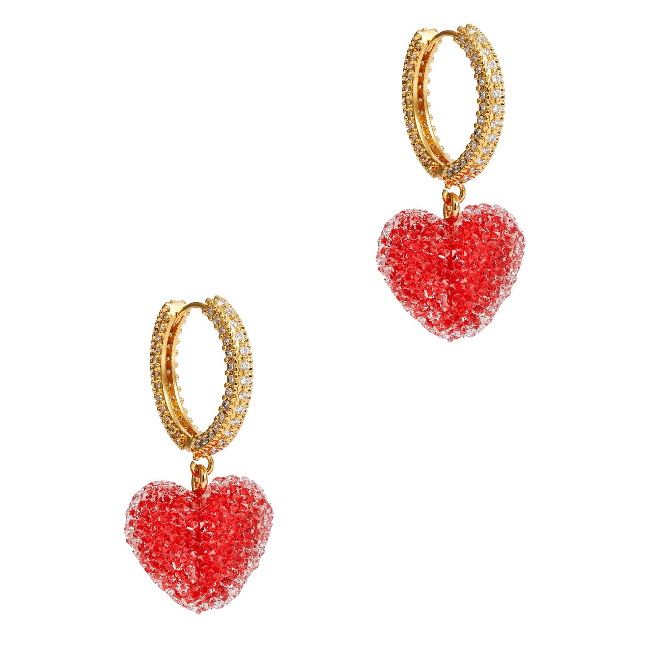 PINK AND OTHER - Crystal Haze - JELLY HEART EARRINGS - 1