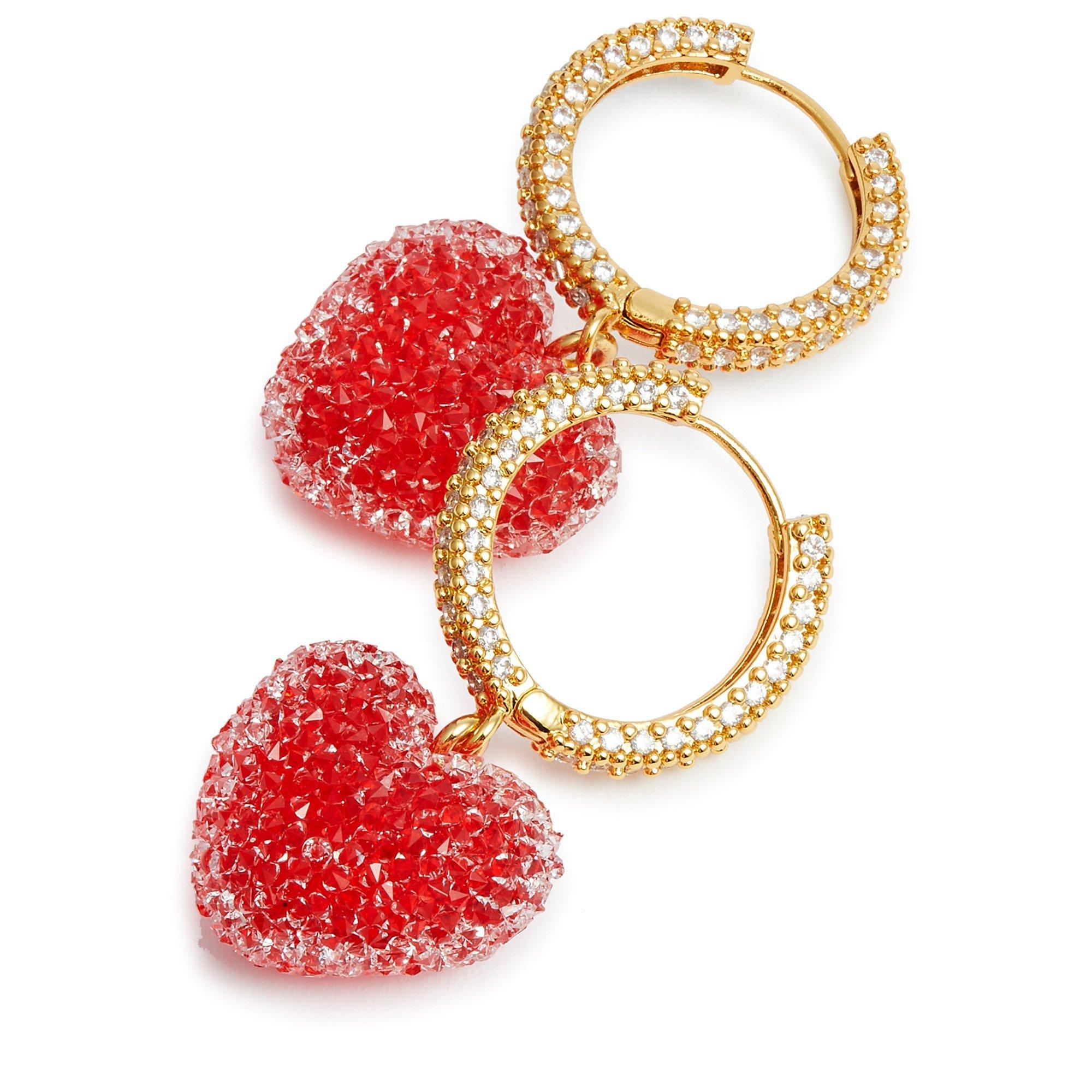 PINK AND OTHER - Crystal Haze - JELLY HEART EARRINGS - 2