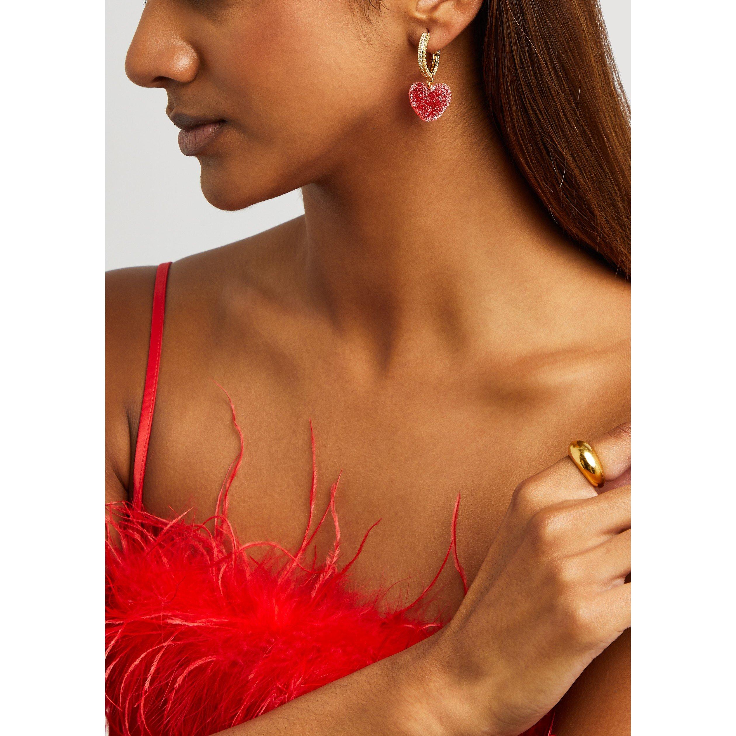 PINK AND OTHER - Crystal Haze - JELLY HEART EARRINGS - 3