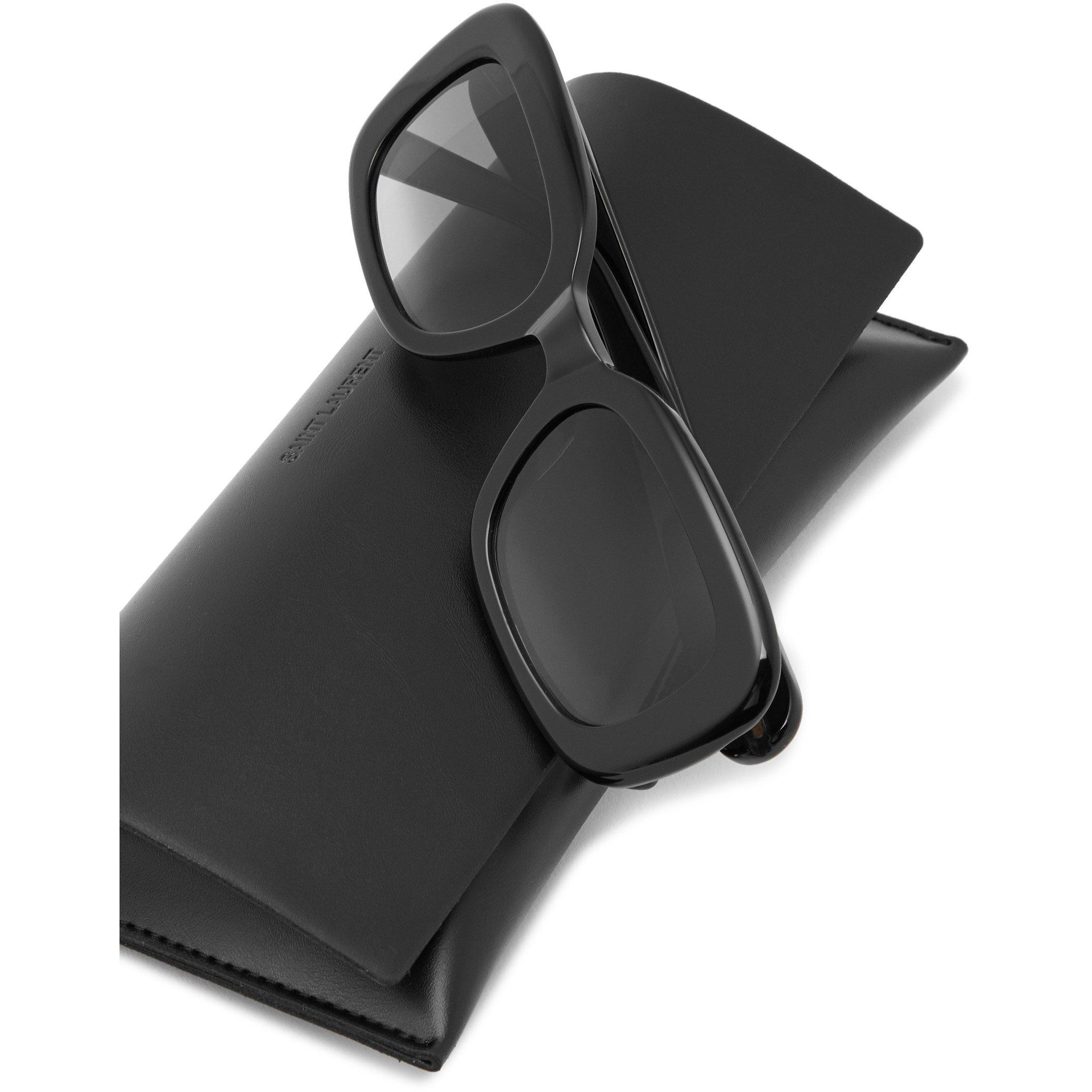 BLACK AND OTHER - Saint Laurent - Women's SL F Acetate Square Sunglasses - 4