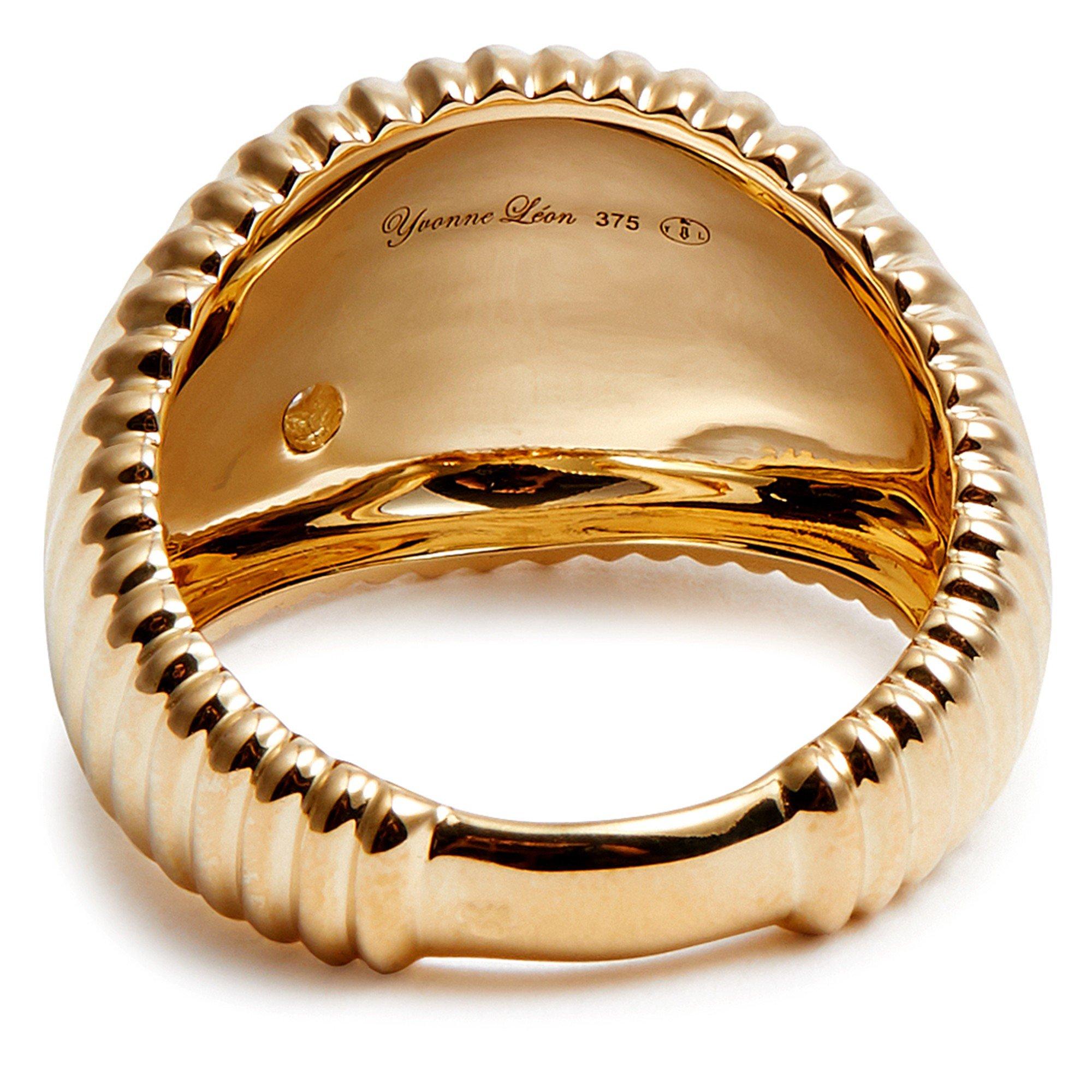 GOLD - Yvonne Leon - BERLINGOT DIAMOND SIGNET RING - 2