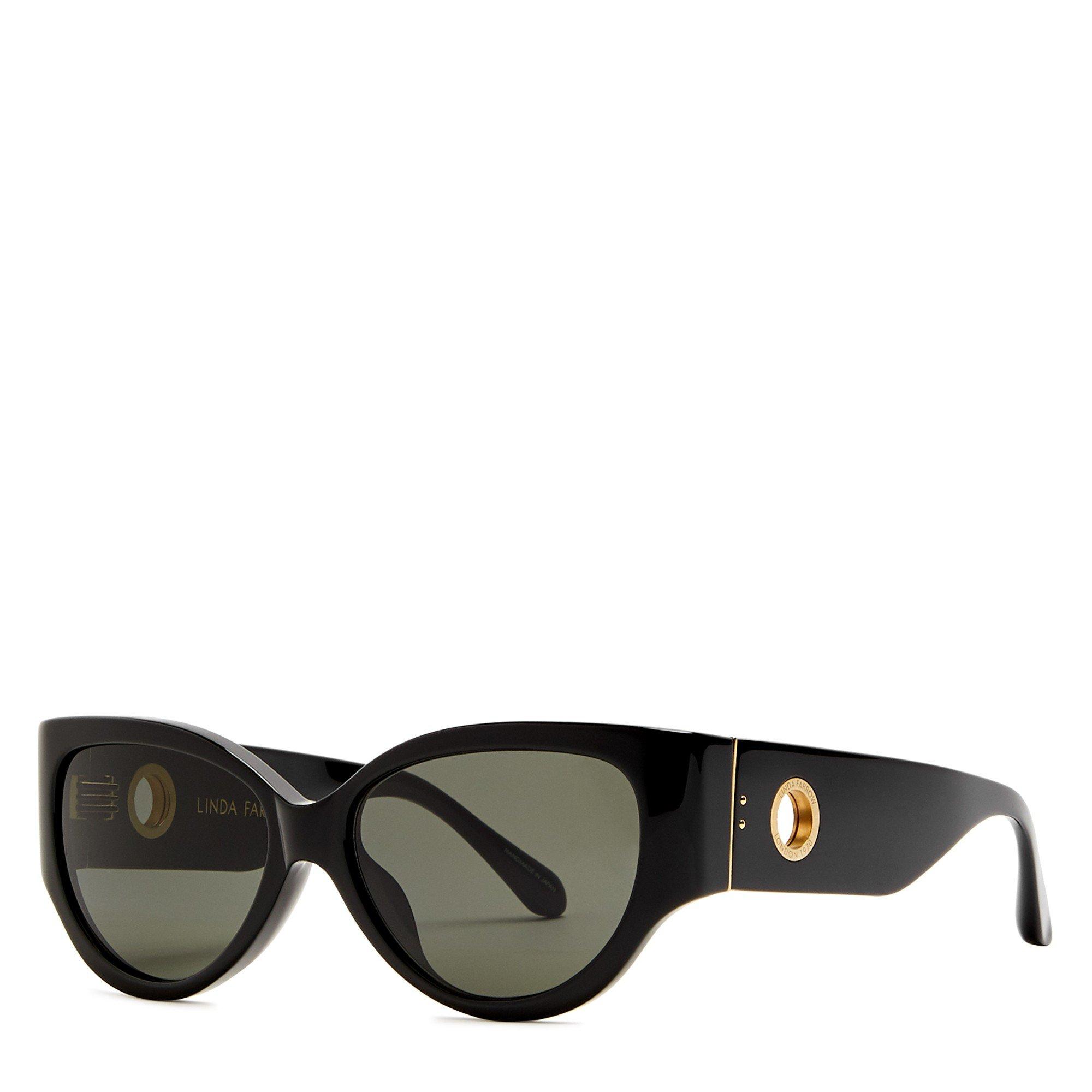 BLACK - Linda Farrow - LF F CONNIE ROUNDED CAT EYE SG