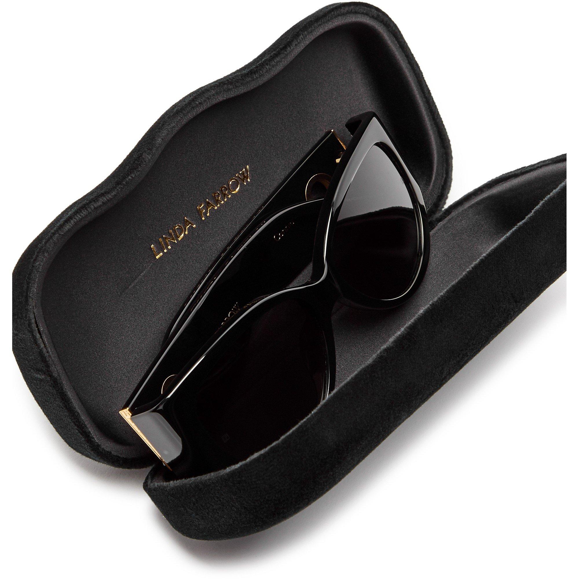 BLACK - Linda Farrow - LF F CONNIE ROUNDED CAT EYE SG - 4