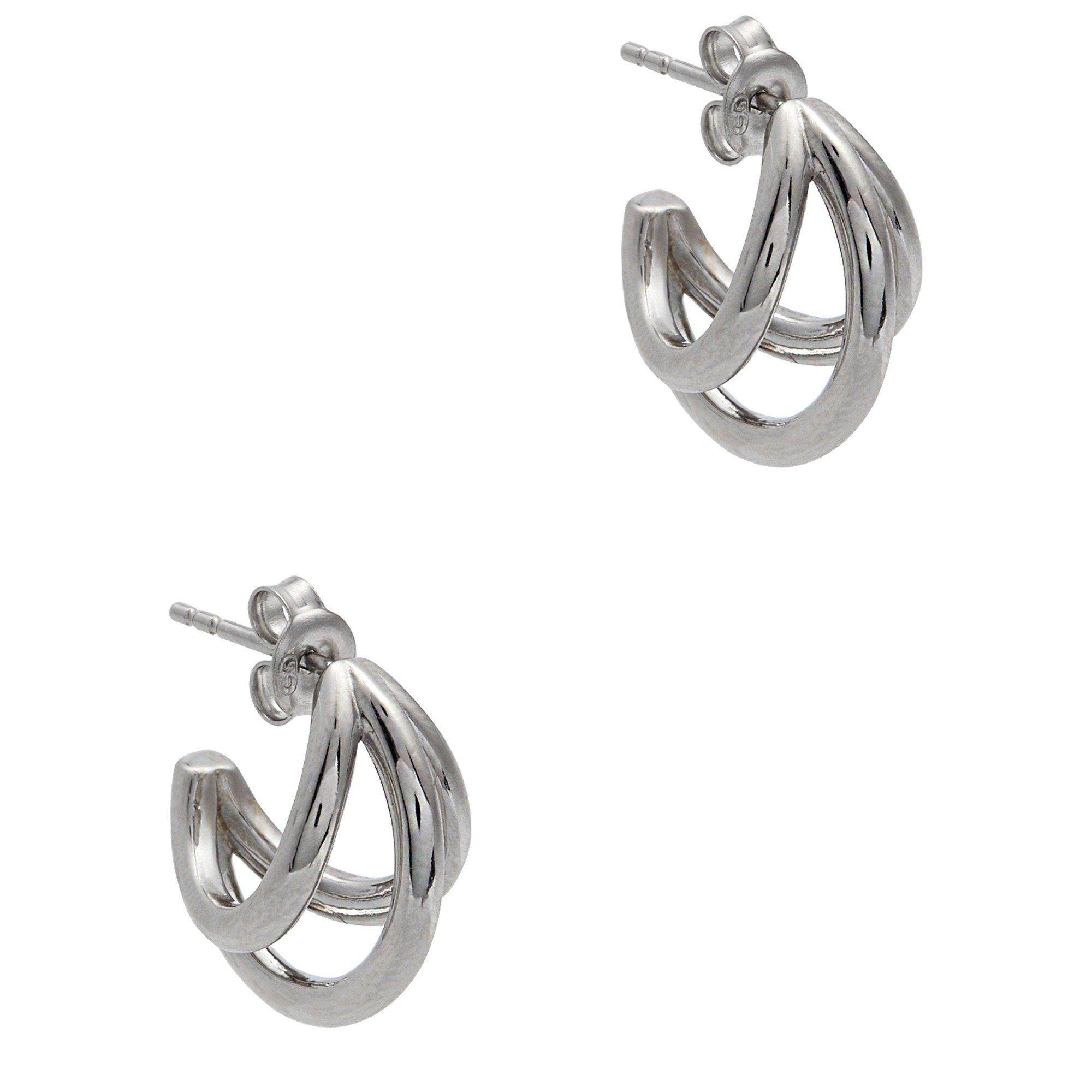 SILVER - Kenneth Jay Lane - SS TRIPLE HALF HOOPS