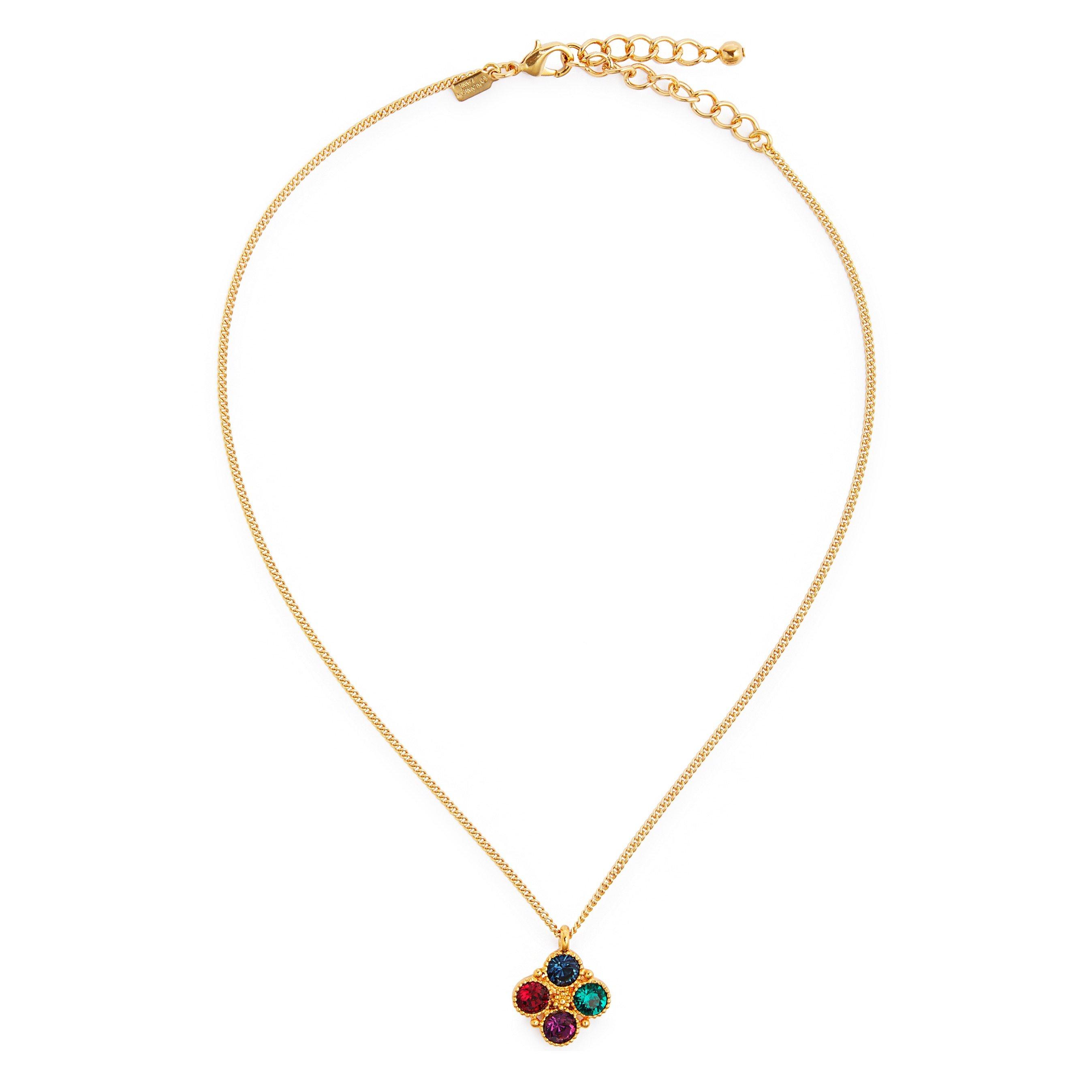 MULTICOLOURED - Kenneth Jay Lane - 4 MULTI CRYSTAL PENDANT - 1