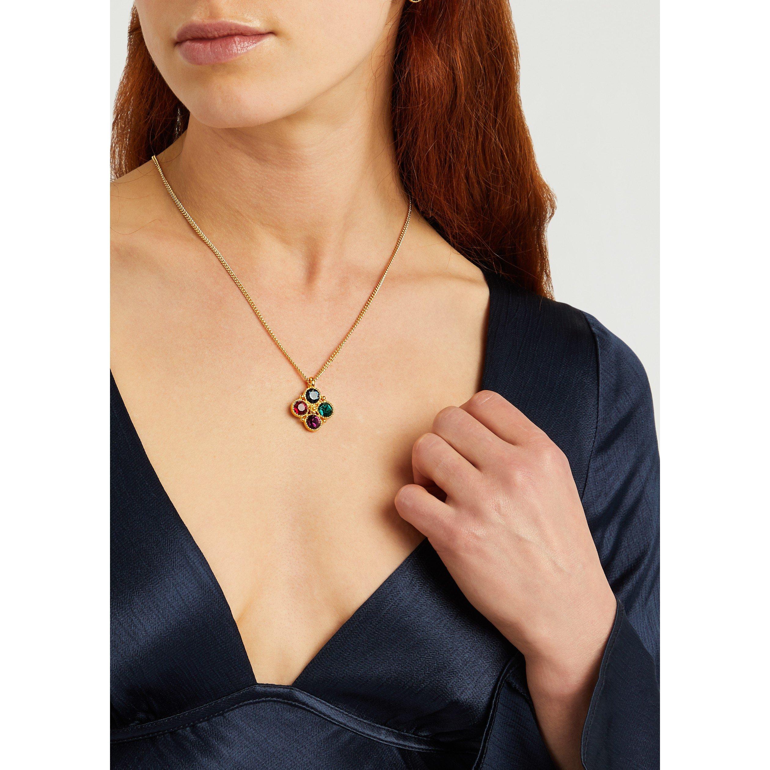 MULTICOLOURED - Kenneth Jay Lane - 4 MULTI CRYSTAL PENDANT - 3