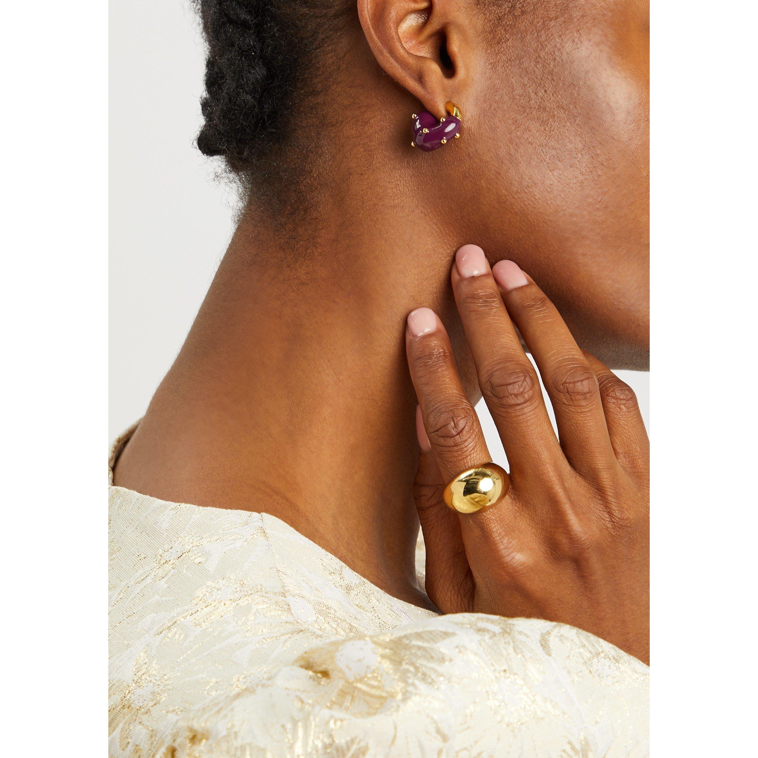 PURPLE AND OTHE - eliou - THEO RESIN DIP DOT HOOPS - 3