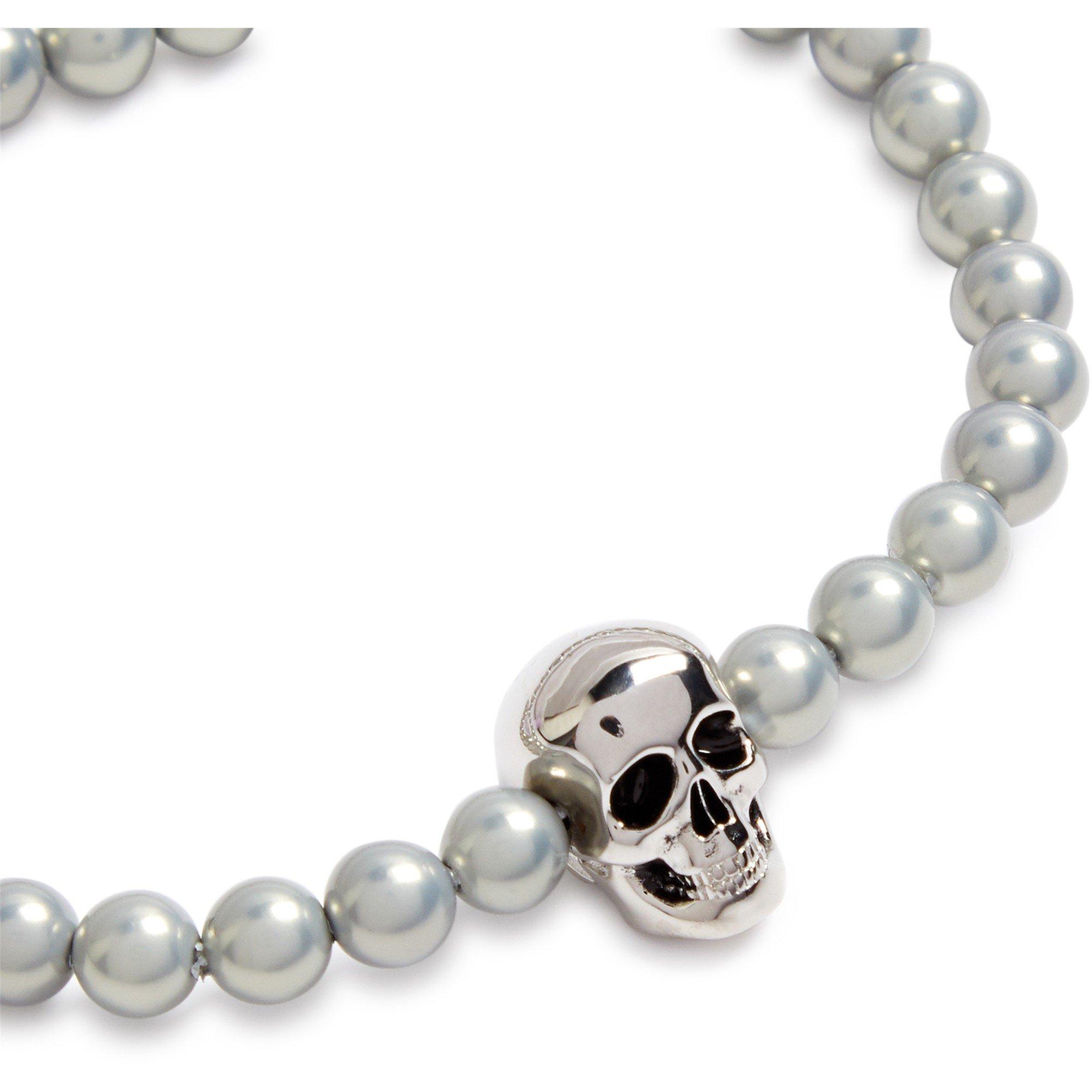 SILVER - Alexander McQueen - AMQ PEARL SKULL BRACELET - 2