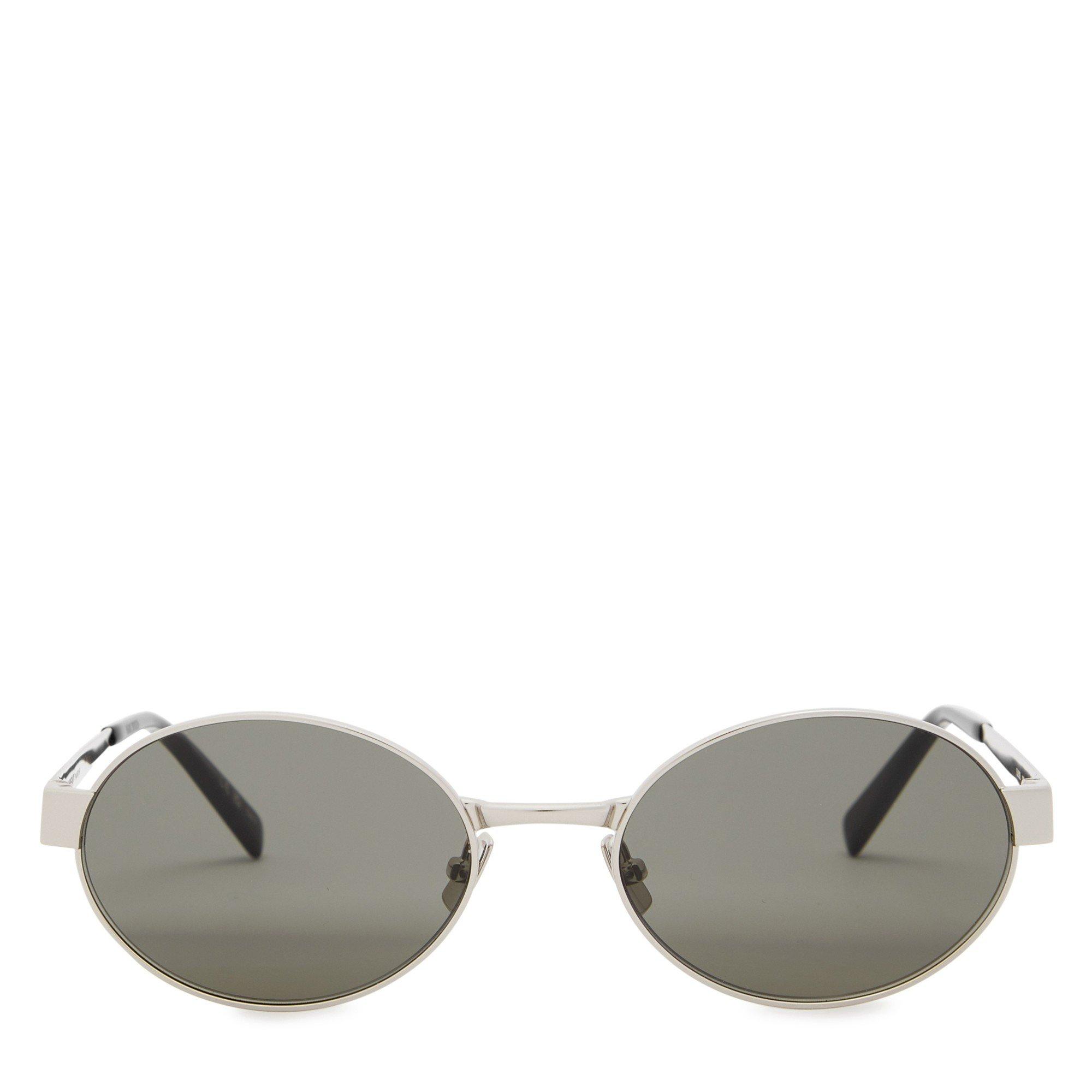 SILVER AND OTHE - Saint Laurent - Women's Round Metal Sunglasses - 2