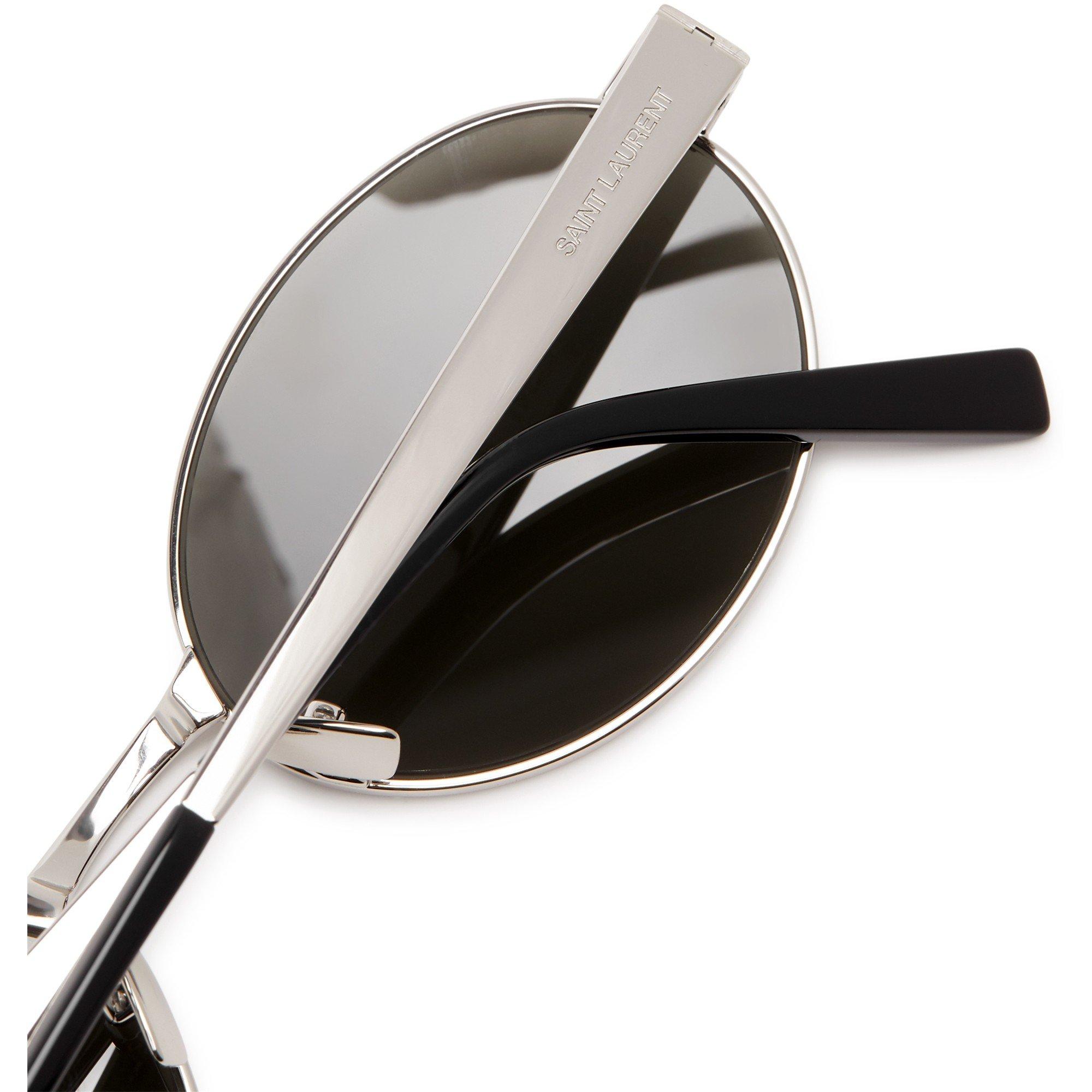 SILVER AND OTHE - Saint Laurent - Women's Round Metal Sunglasses - 3