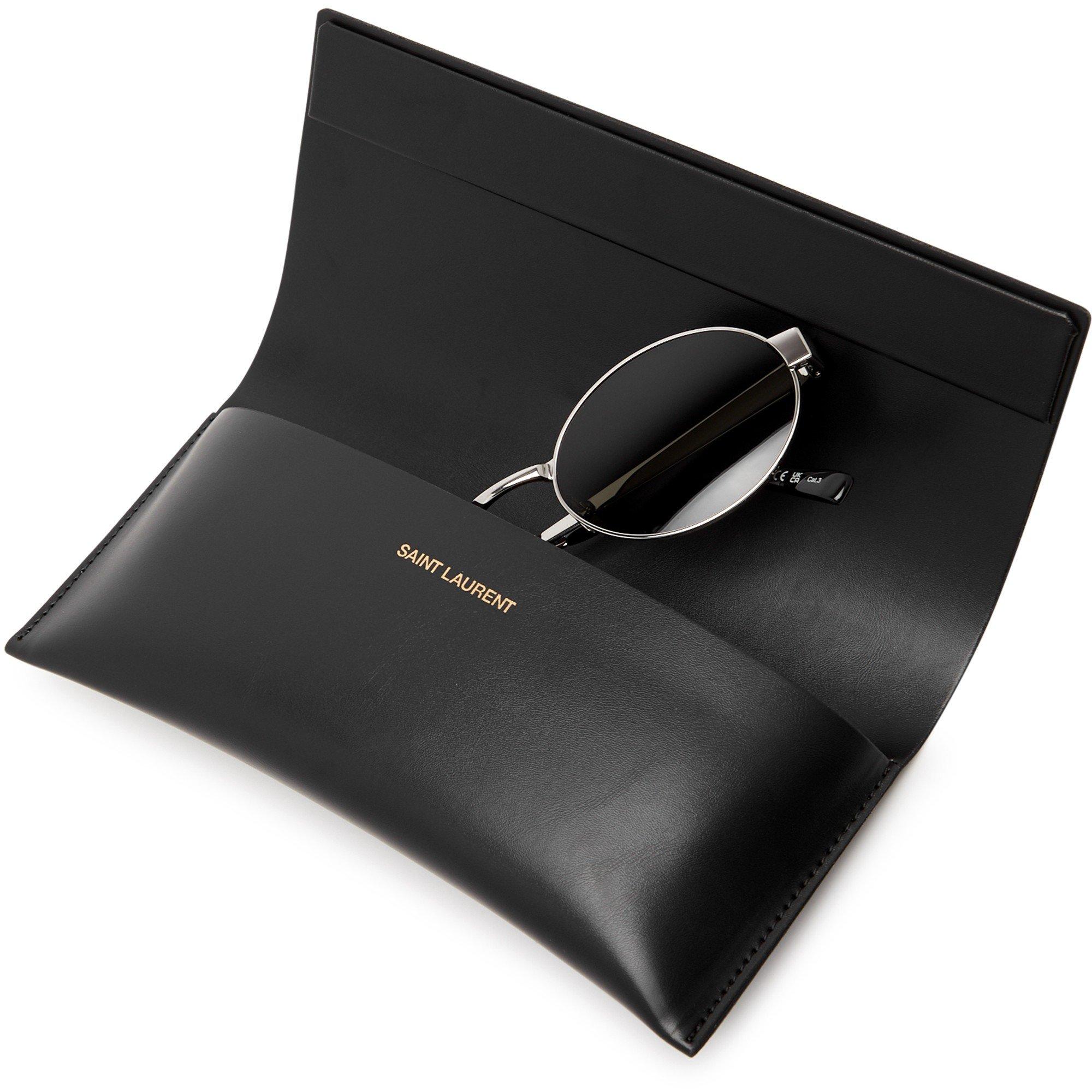 SILVER AND OTHE - Saint Laurent - Women's Round Metal Sunglasses - 4