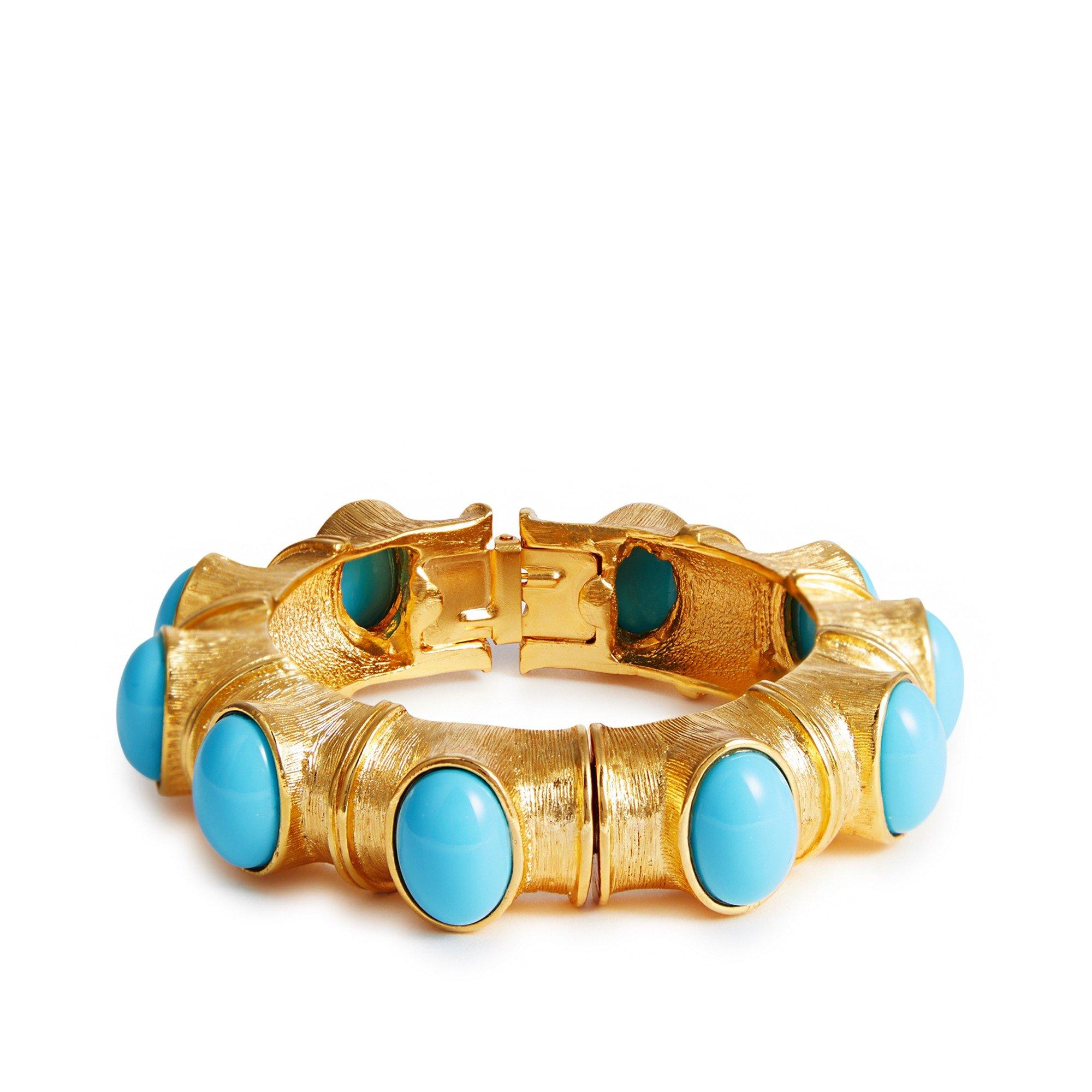 TURQUOISE - Kenneth Jay Lane - Gold turquoise bracelet - 1