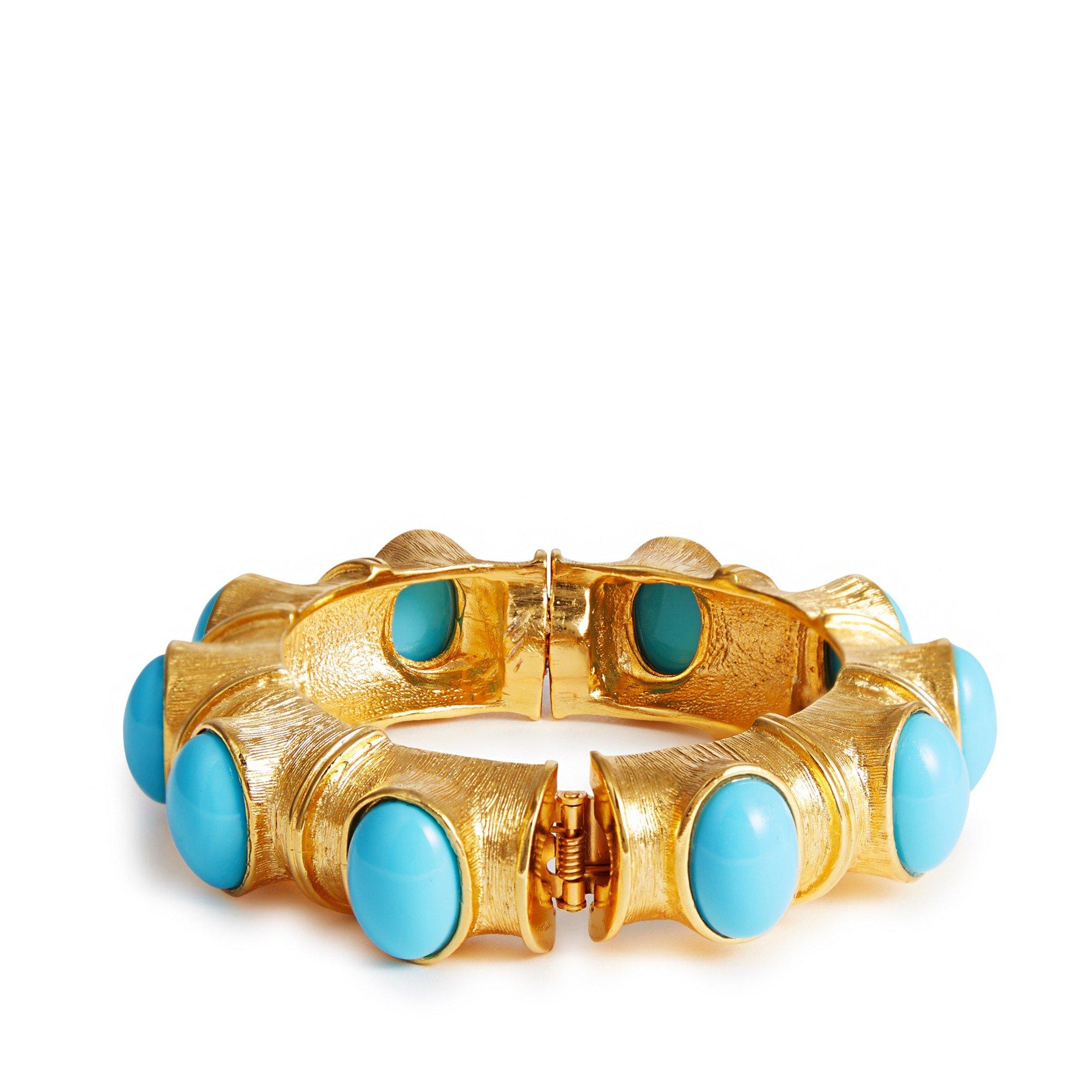 TURQUOISE - Kenneth Jay Lane - Gold turquoise bracelet - 2