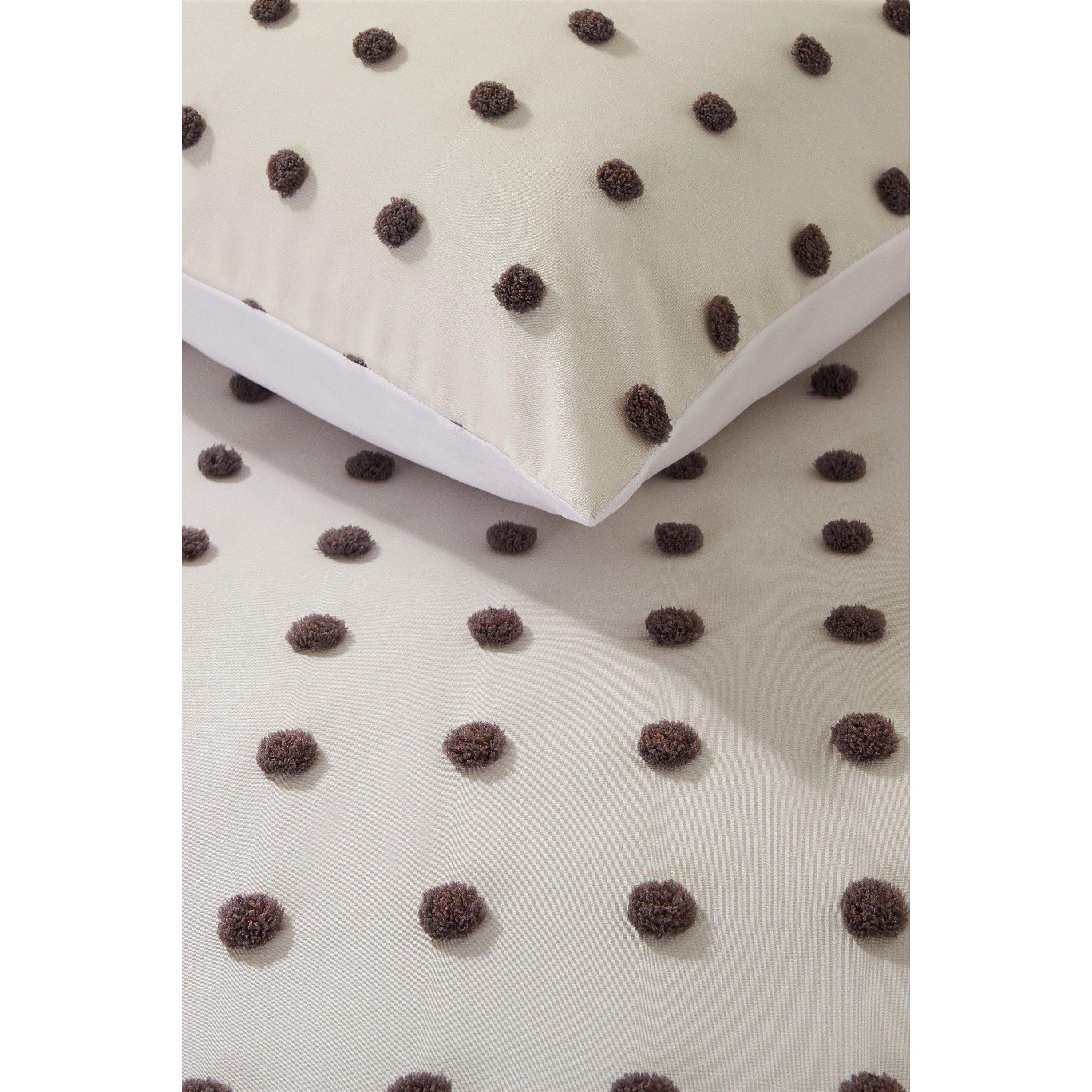 White/Grey - Homelife - Pom Pom Duvet Set - 3