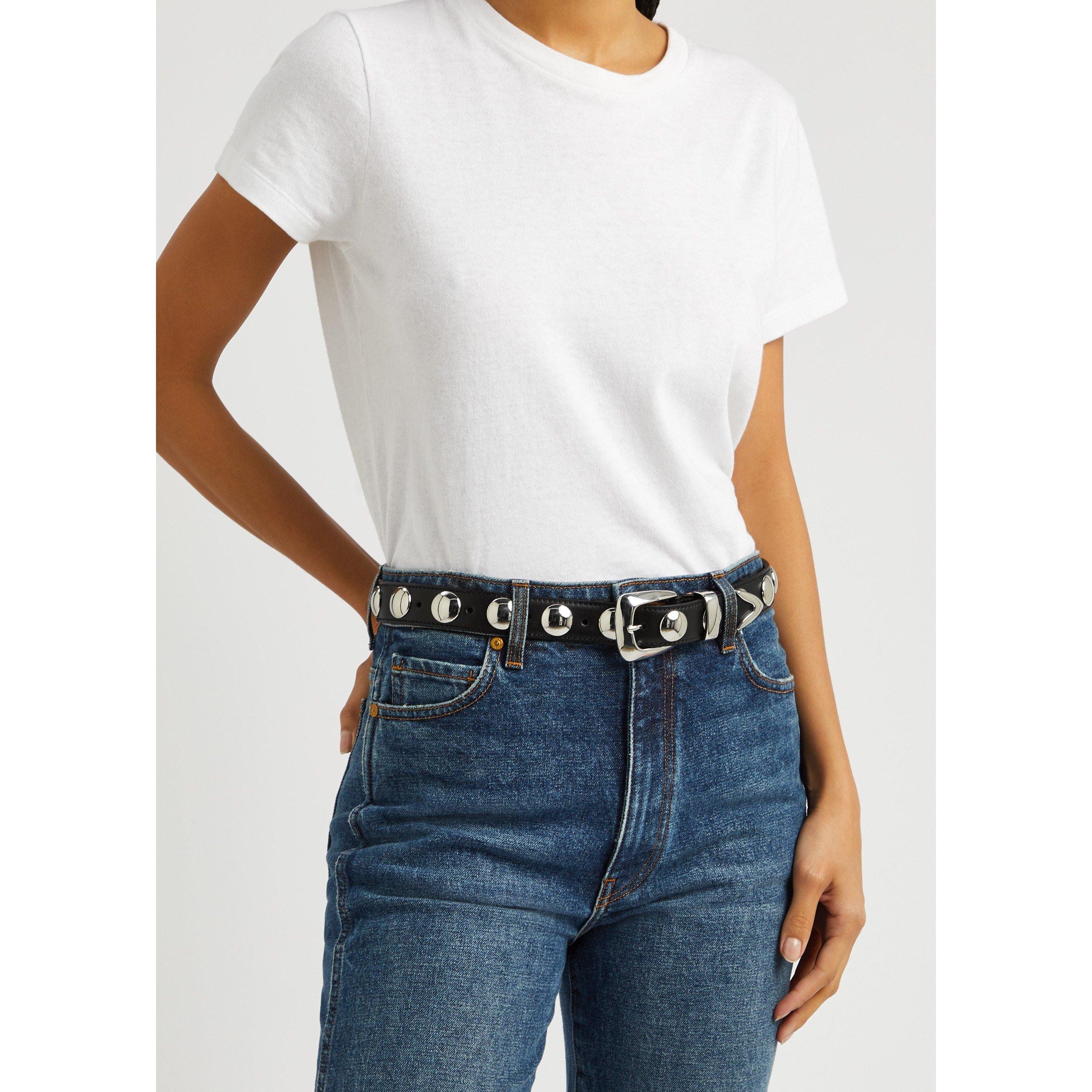 BLACK - Khaite - BENNY BELT SILVER STUDS - 3