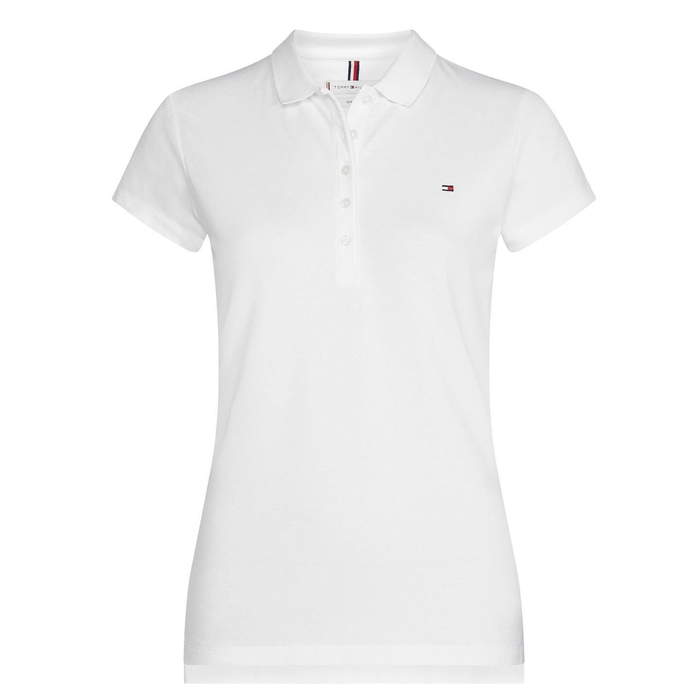 CLASSIC WHT 100 - Tommy Hilfiger - Heritage Short Sleeve Slim Fit Polo Shirt Ladies - 1