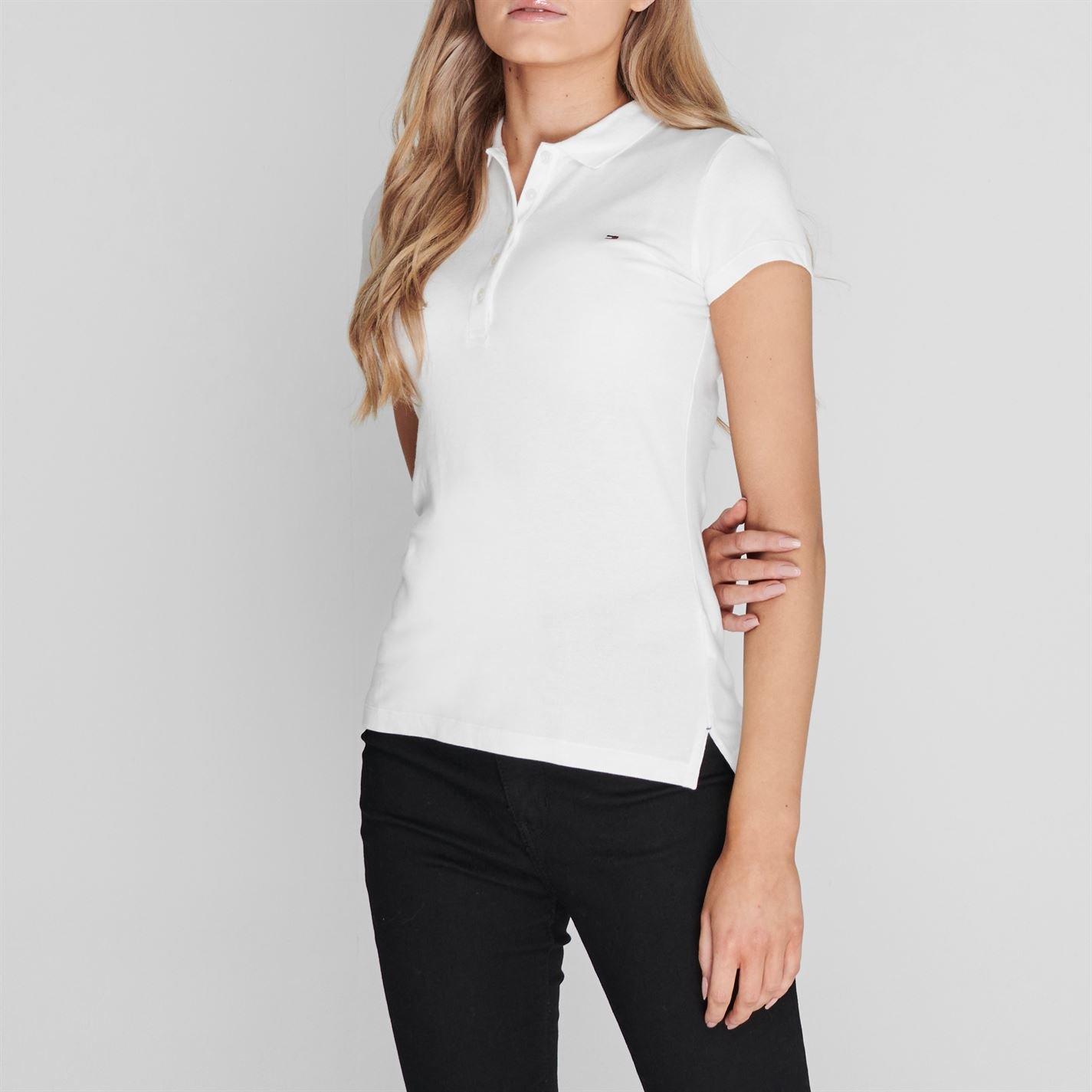 CLASSIC WHT 100 - Tommy Hilfiger - Heritage Short Sleeve Slim Fit Polo Shirt Ladies - 3