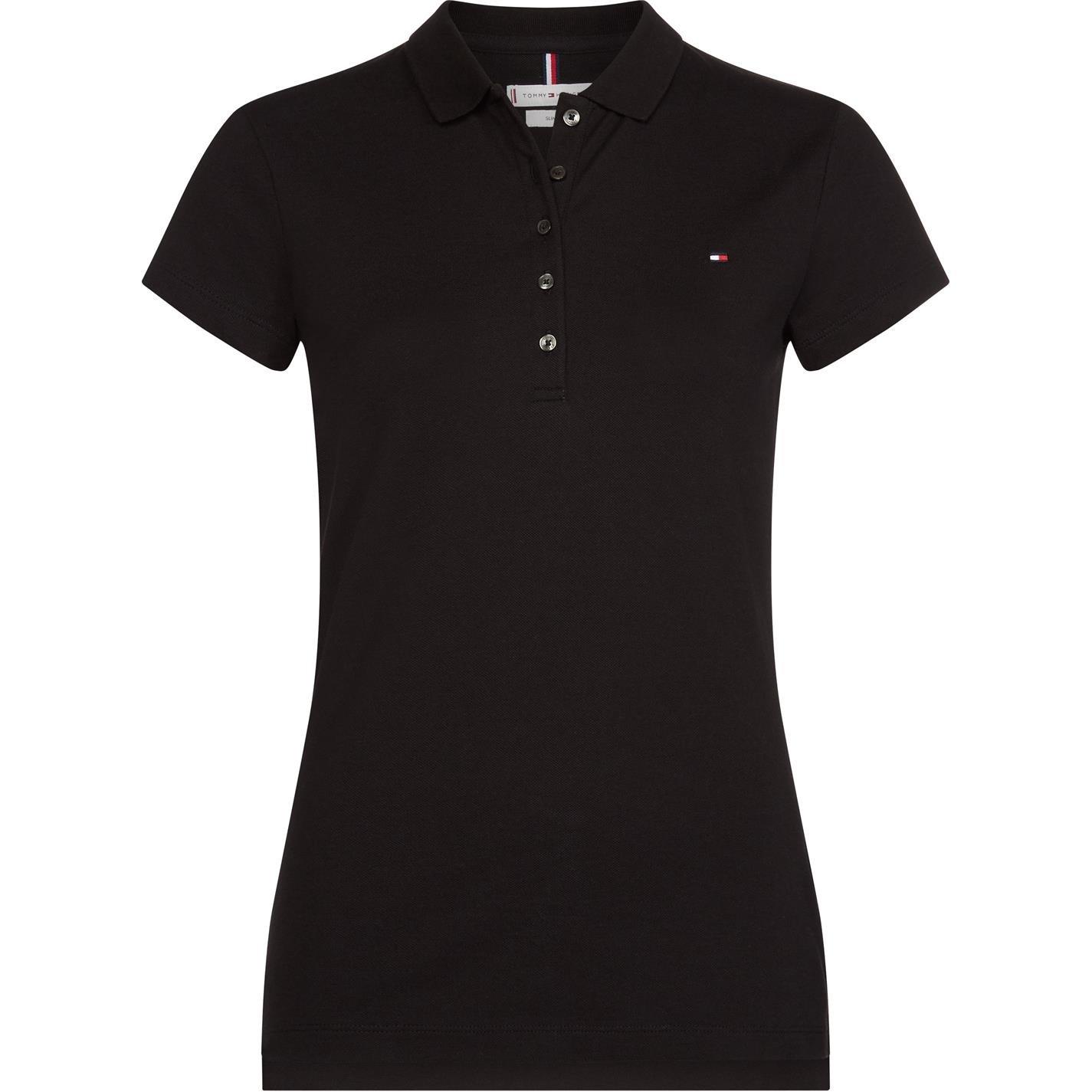 Tommy Hilfiger Women's Heritage Short Sleeve Slim Fit Polo Shirt - Masters Black - 8 (XS)