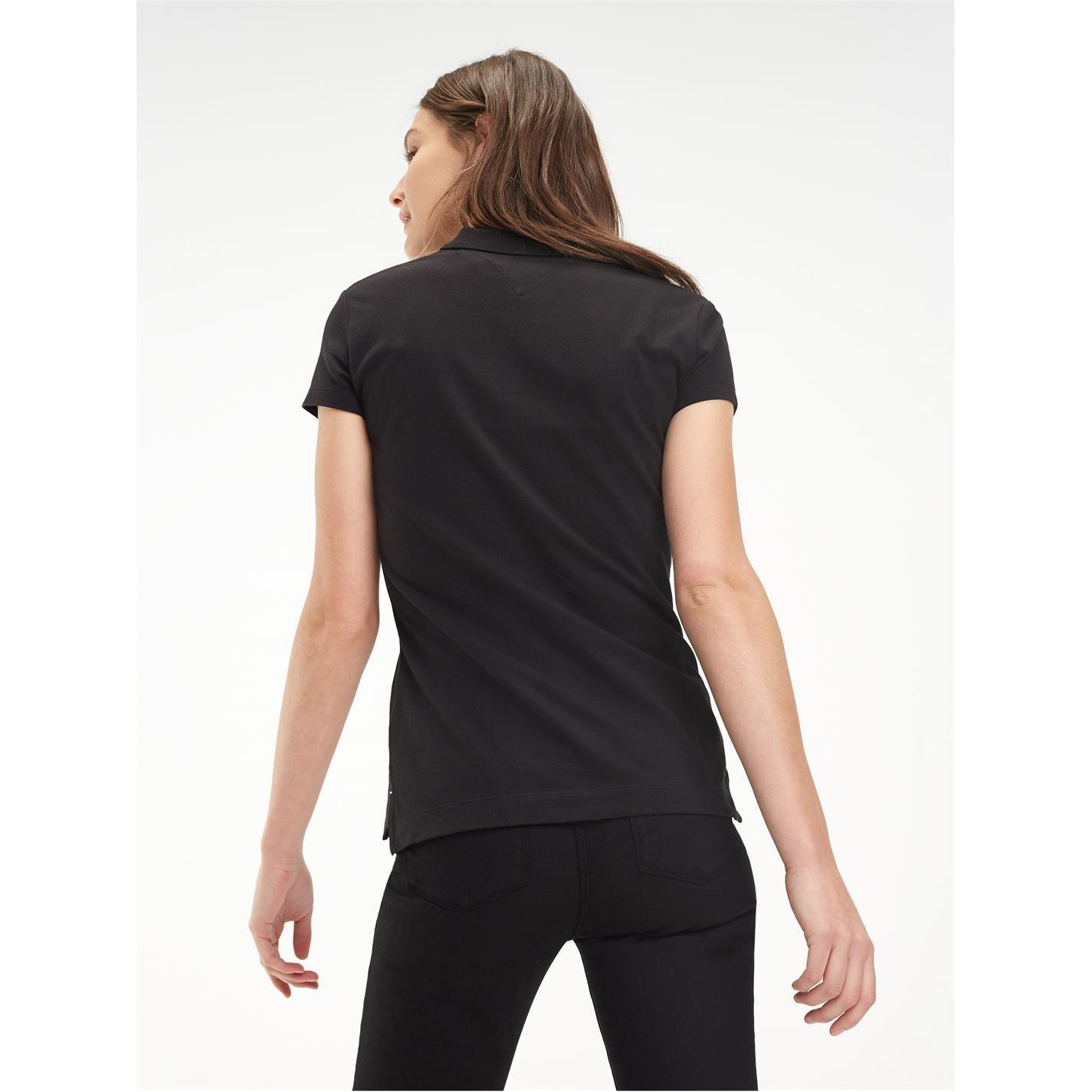 MASTERS BLACK - Tommy Hilfiger - Heritage Short Sleeve Slim Fit Polo Shirt Ladies - 4
