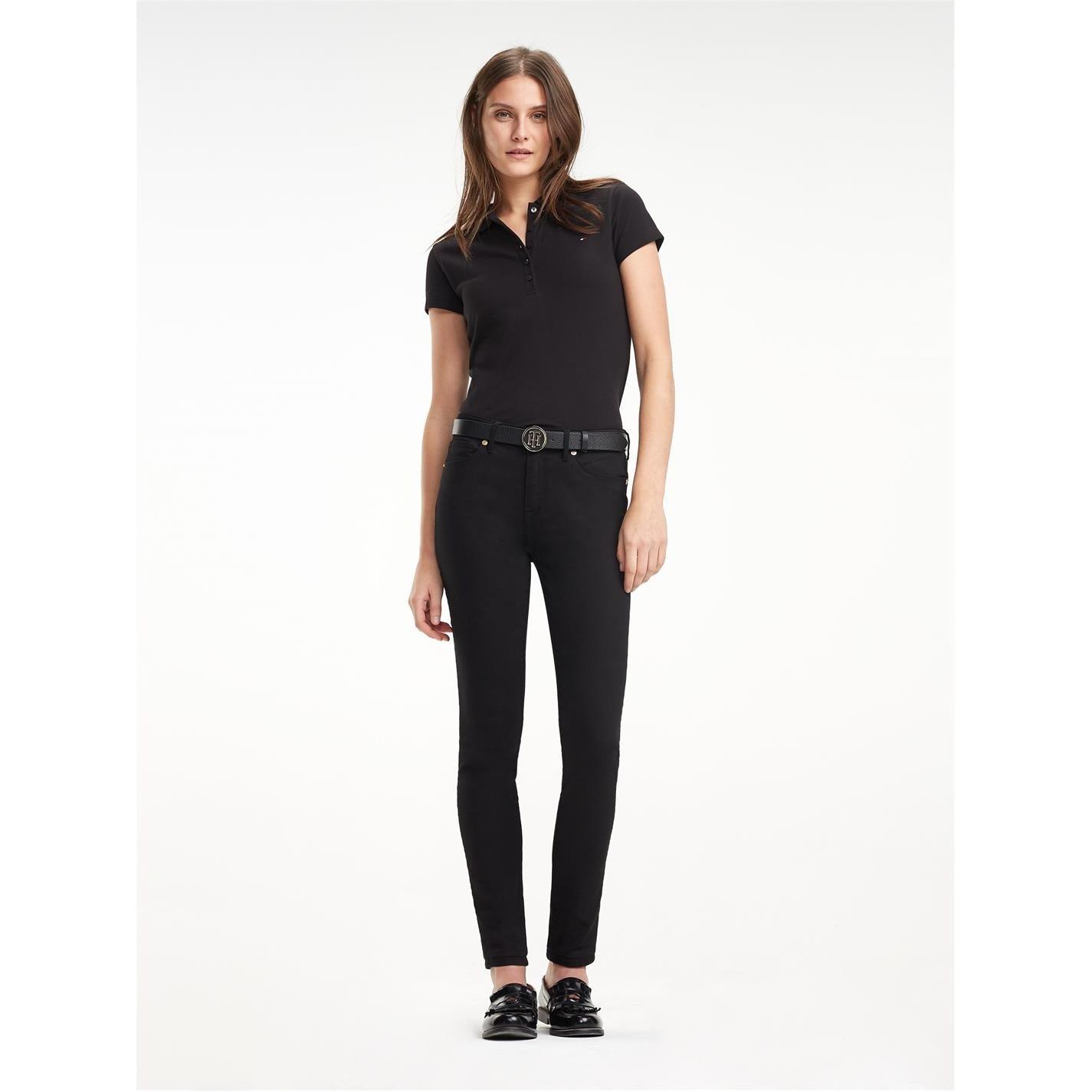 MASTERS BLACK - Tommy Hilfiger - Heritage Short Sleeve Slim Fit Polo Shirt Ladies - 6