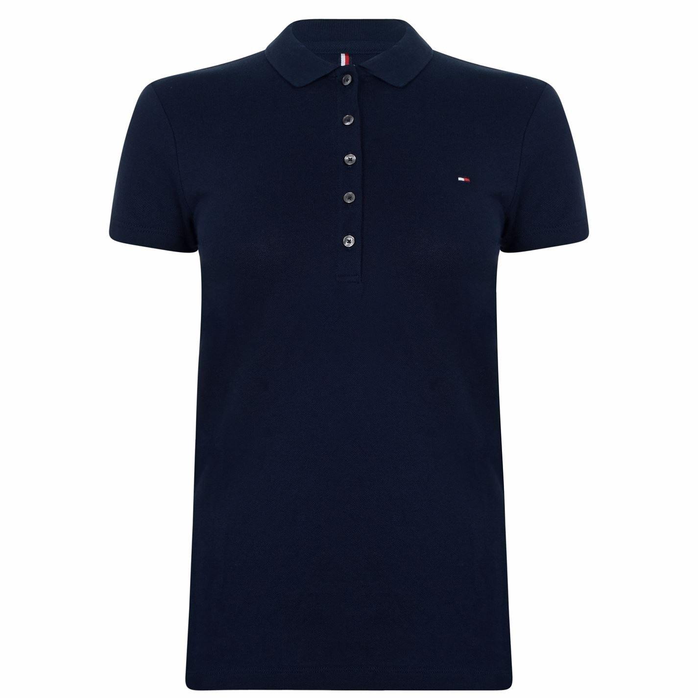 Tommy Hilfiger Women's Blue Heritage Short Sleeve Slim Fit Polo Shirt in Size 6, Sports Direct - Image 2