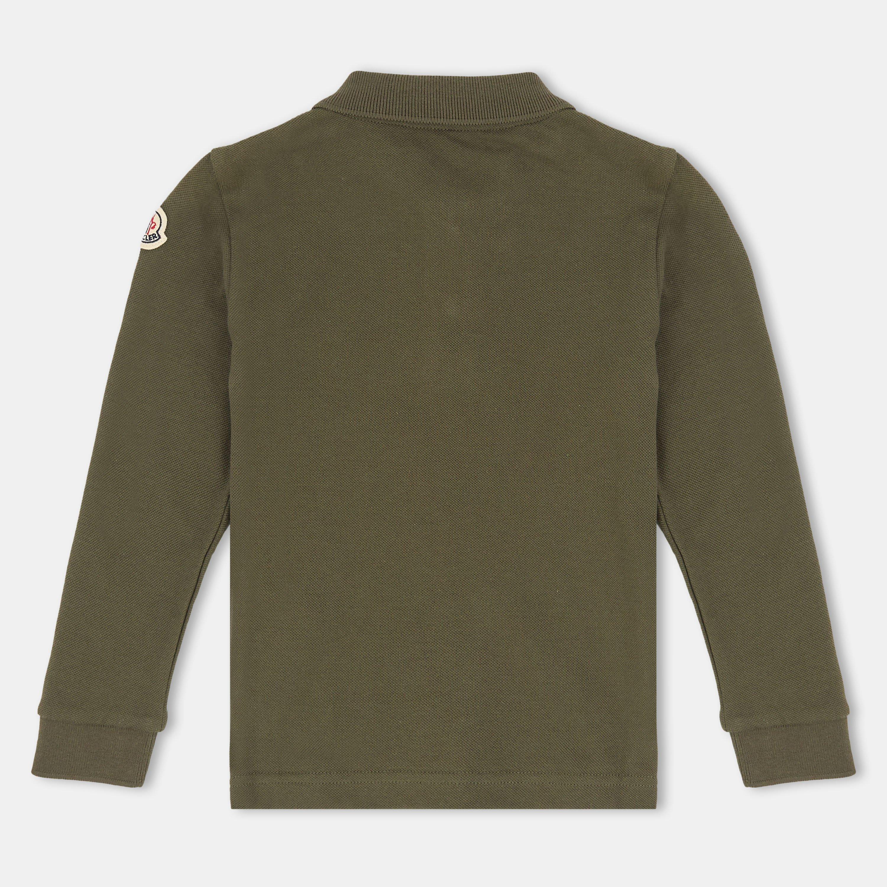 Green 830 - Moncler - Kids Long-Sleeve Polo - 2