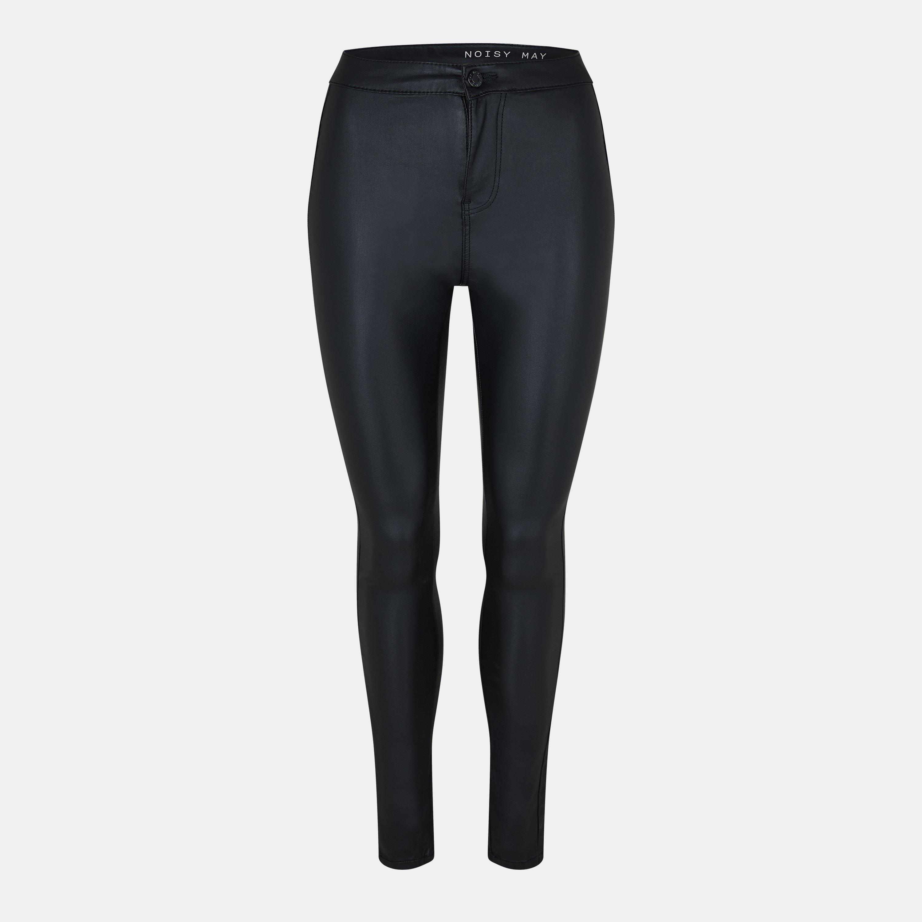 Black - Noisy May - Women's Heavyweight Coated Skinny Trousers - 1