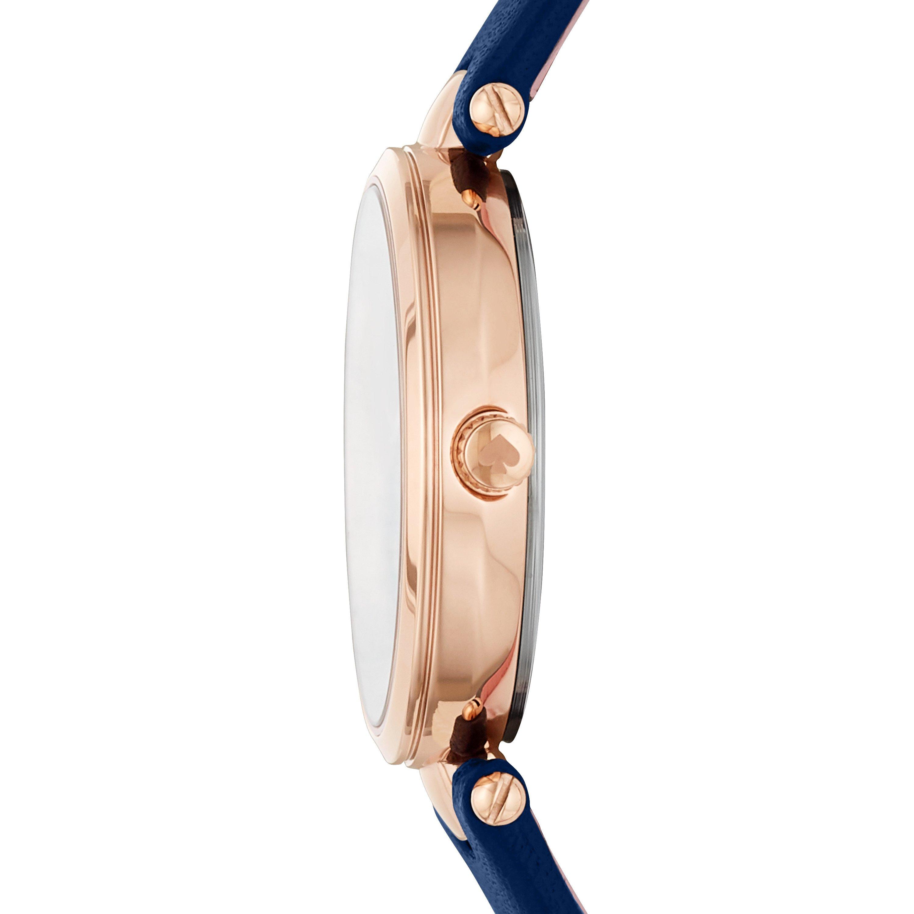 Kate Spade Watches New York Holland Three Hand Blue Leather Watch