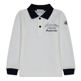 Moncler Boys Logo Long Sleeve Polo