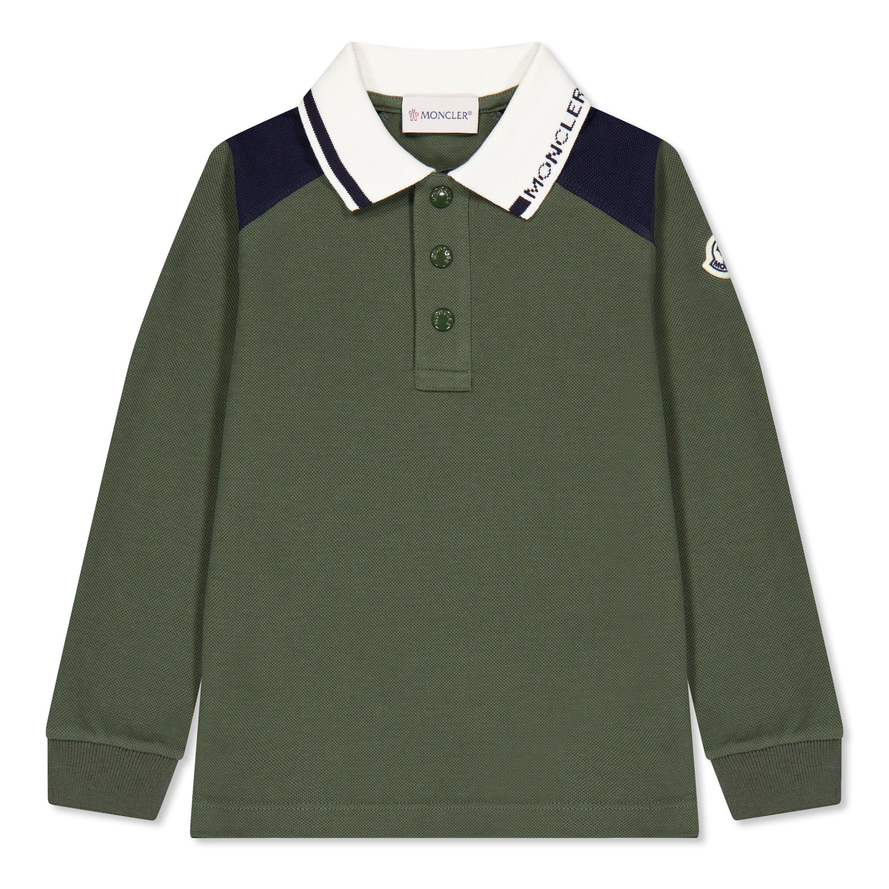 Moncler Cotton Polo Shirt Juniors - White 034 - Size 10Y