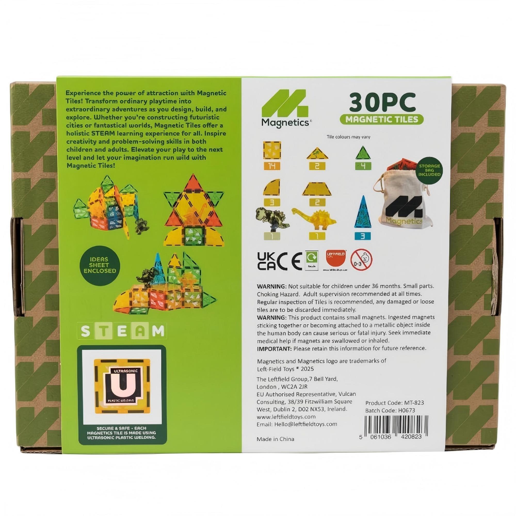 30 pcs - Magnetics - Magnetic tiles Dino set 30 pcs - 4