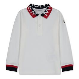 Moncler Logo Long Sleeve Polo Shirt Juniors