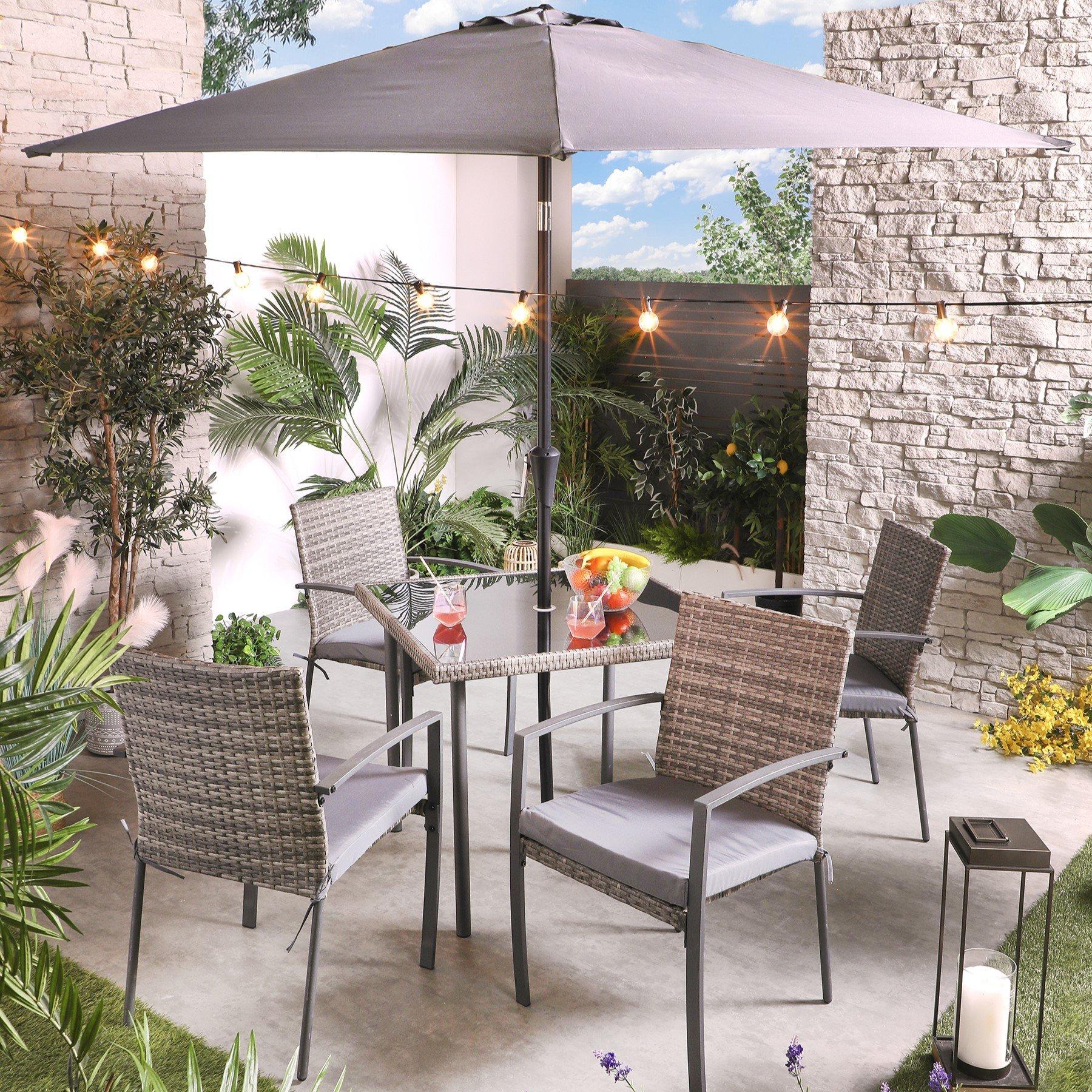 Rattan 6 piece patio set discount