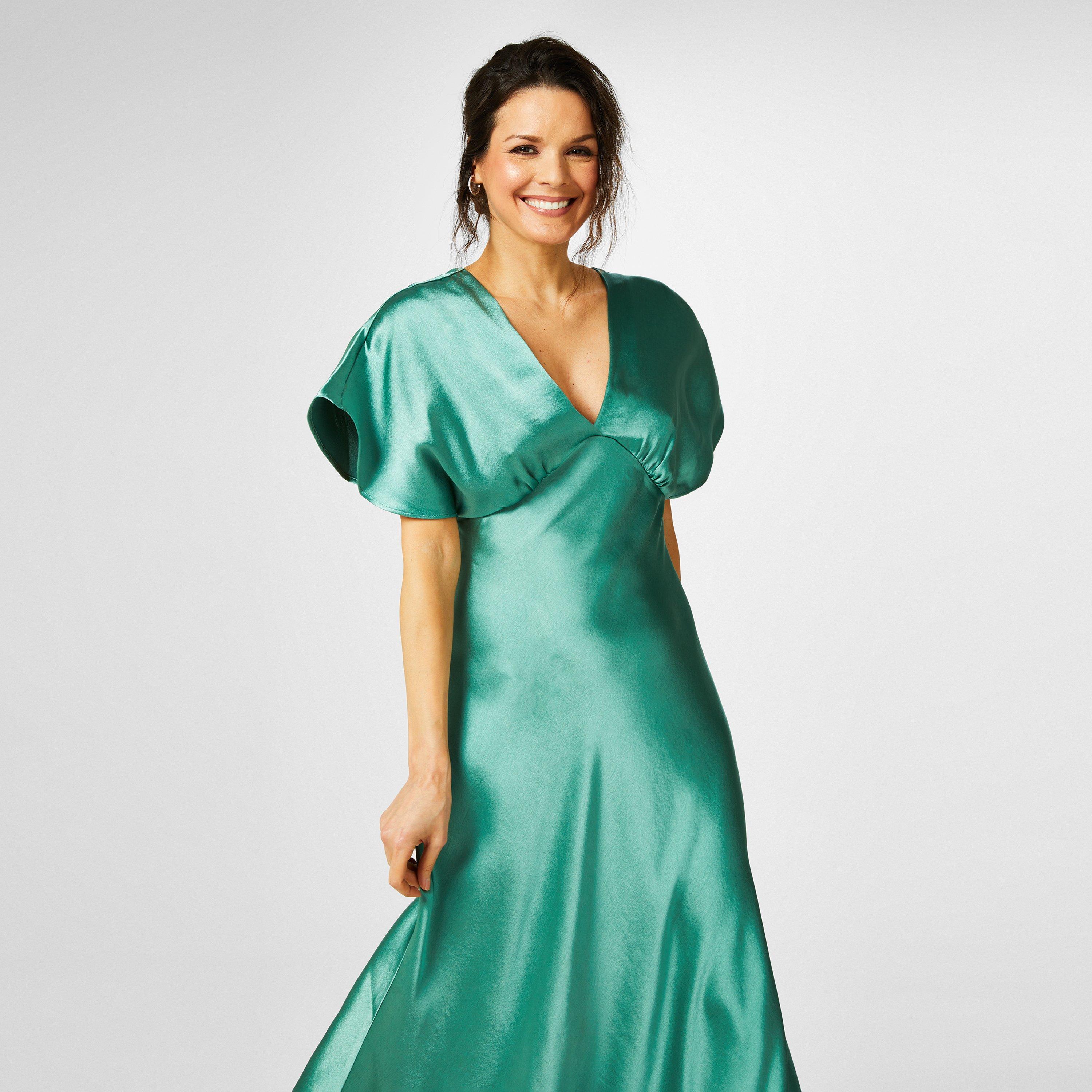 Mint - Biba - Bridesmaid Satin Maxi Dress - 1
