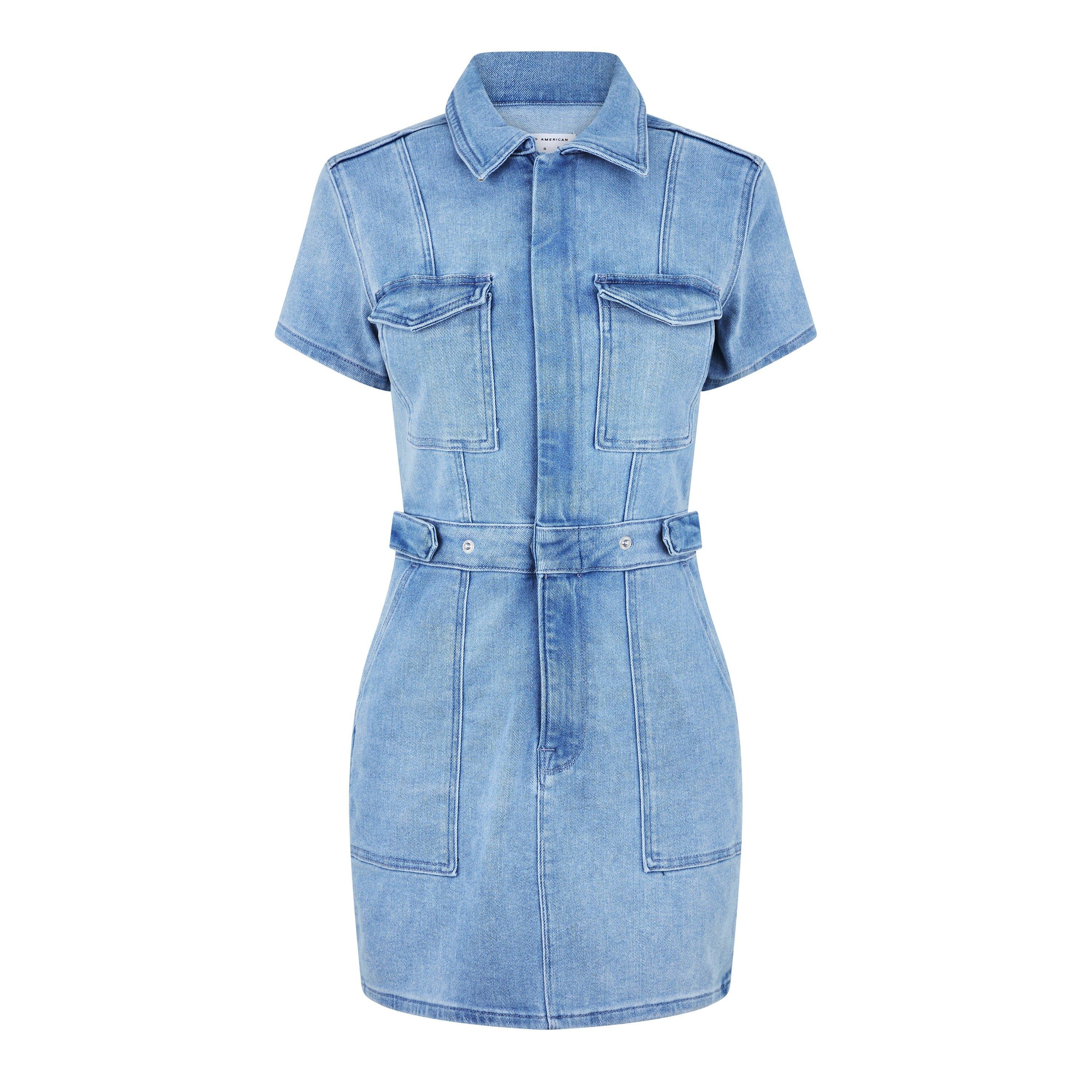 blue274 - Good American - Fit For Success Stretch-Denim Mini Dress - 5