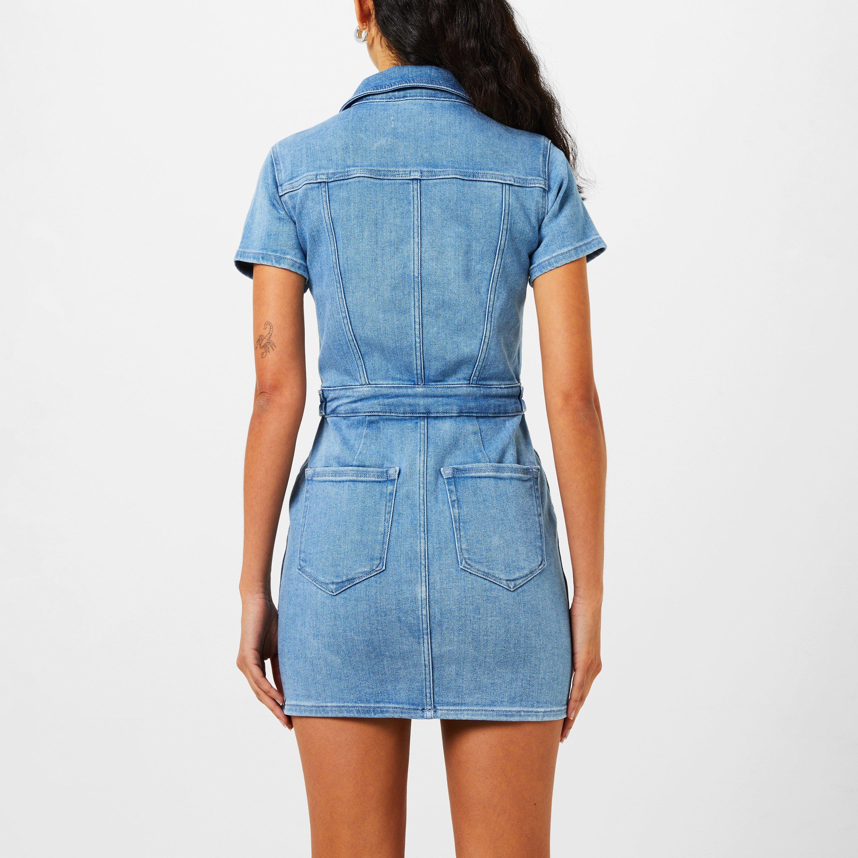 blue274 - Good American - Fit For Success Stretch-Denim Mini Dress - 3
