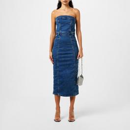 Good American Stretch-Denim Midi Dress