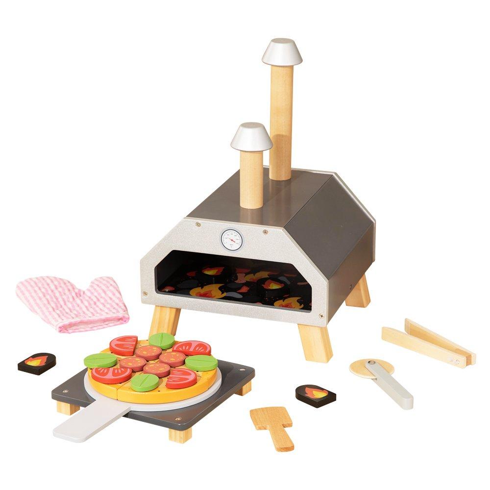 Tooky Toy  Kids Wooden Pizza Oven Playset - 